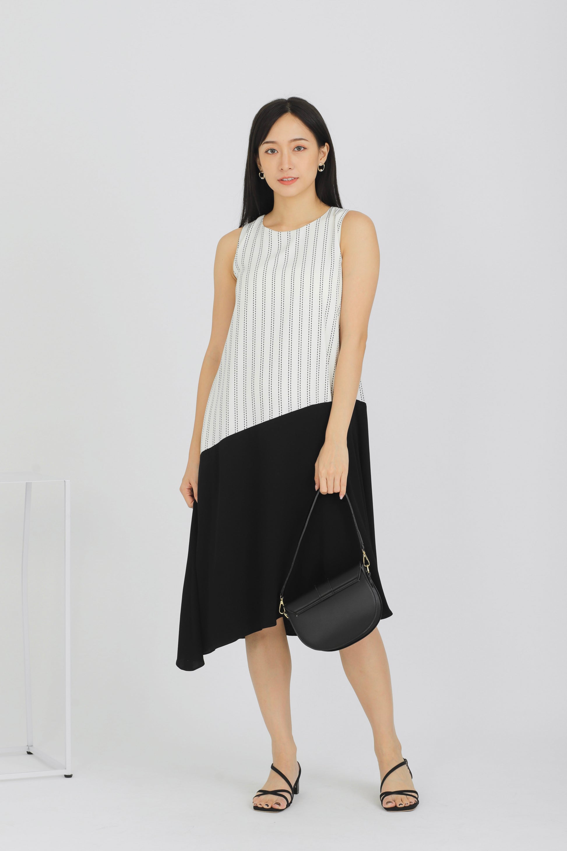 Tori Colour Block Dress - Monochrome