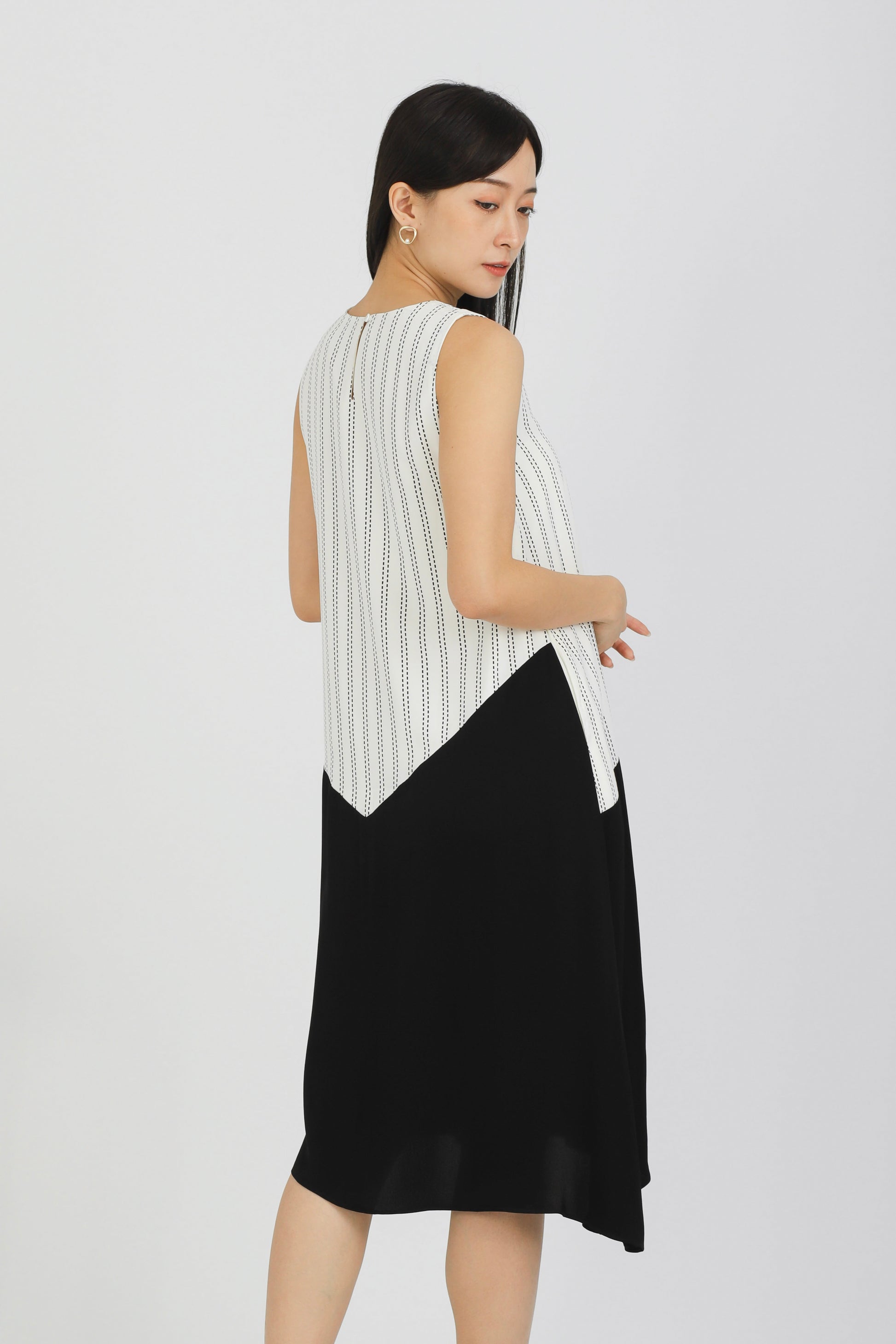 Tori Colour Block Dress - Monochrome