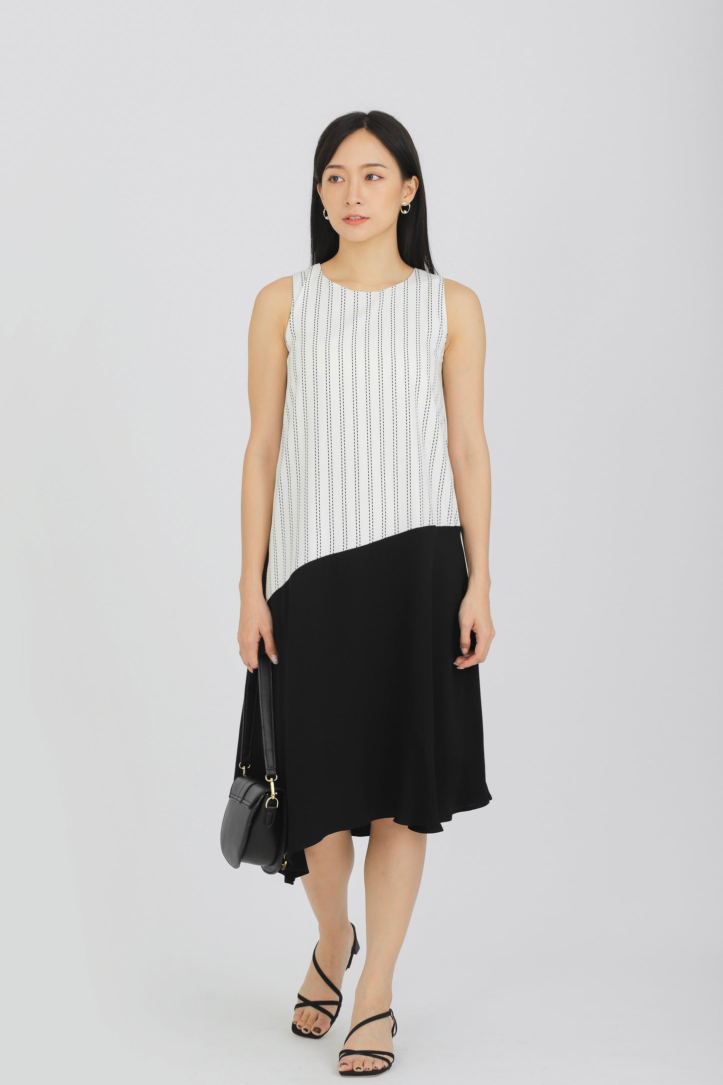 Tori Colour Block Dress - Monochrome