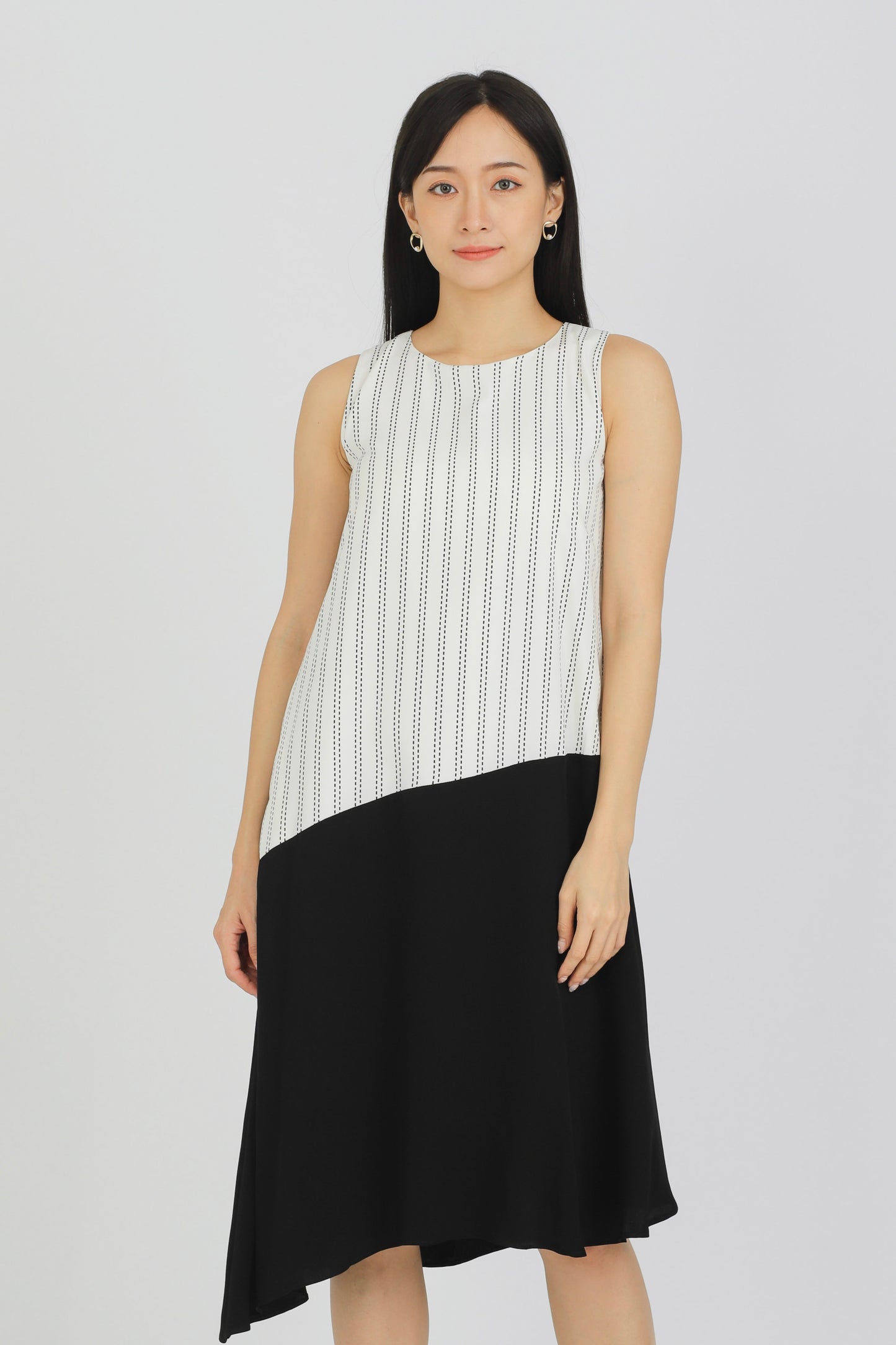 Tori Colour Block Dress - Monochrome