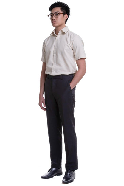 Men's Flat Front Pants with Hidden Side Elastic (FHB-1822)