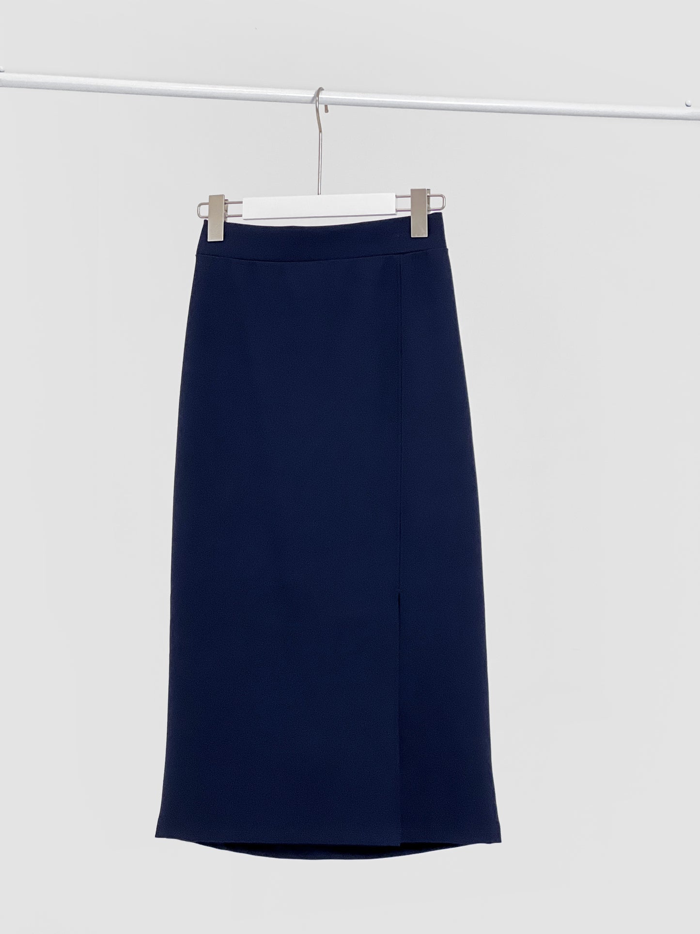 Kaci Midi Skirt with Slit - Navy