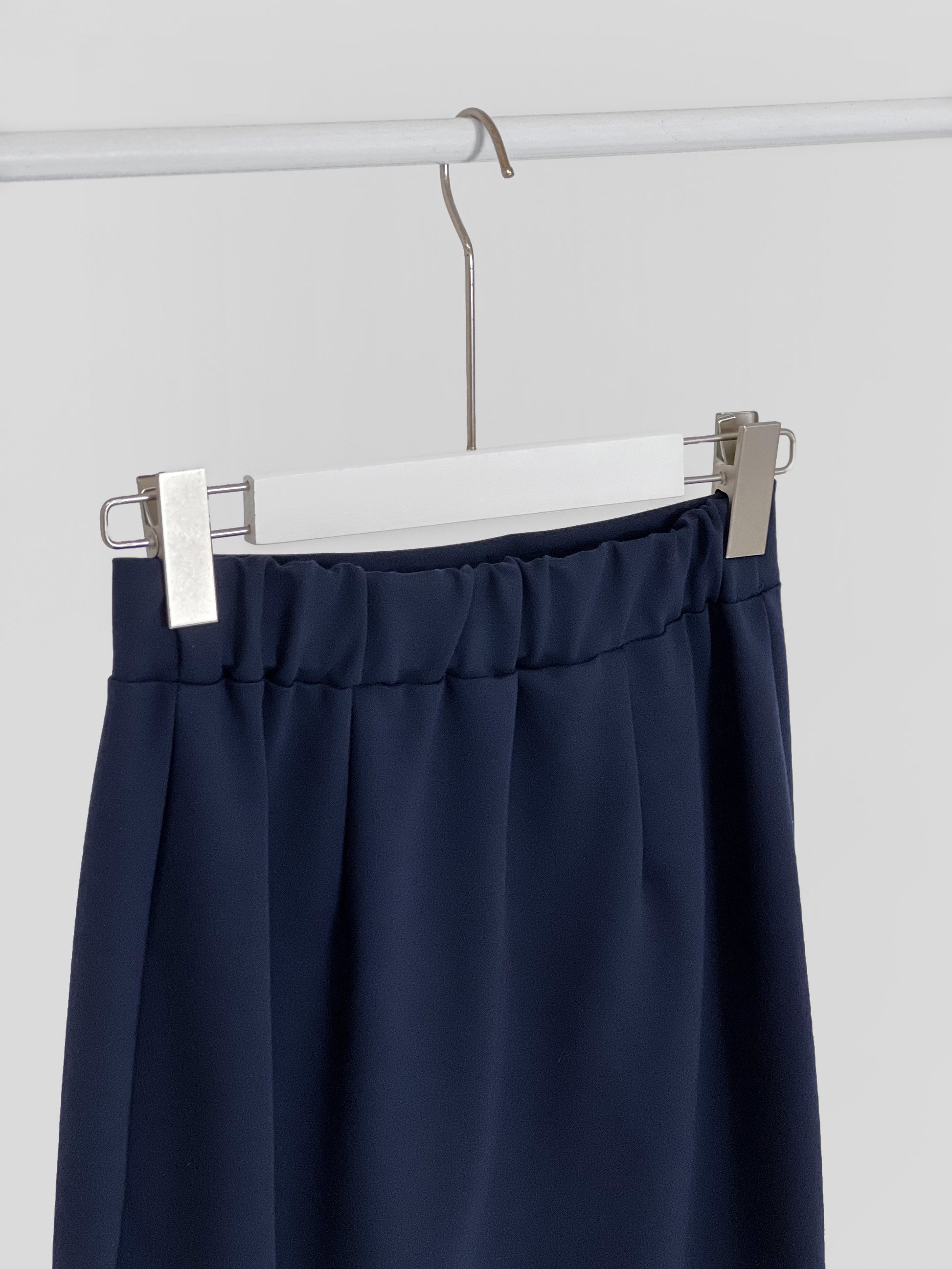 Kaci Midi Skirt with Slit - Navy