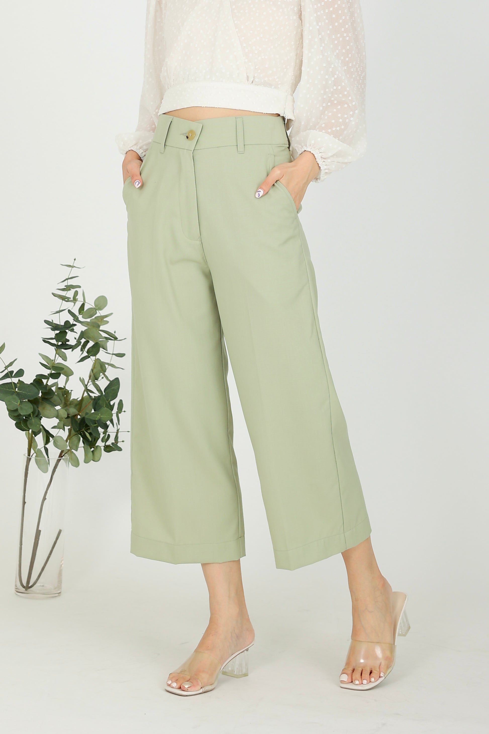 Harper Classic Trouser - Sage
