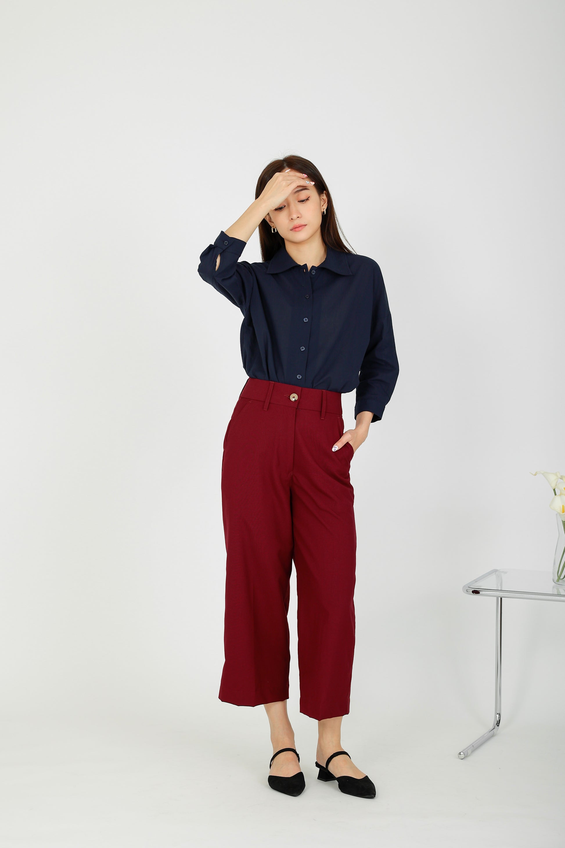 Harper Classic Trouser - Maroon