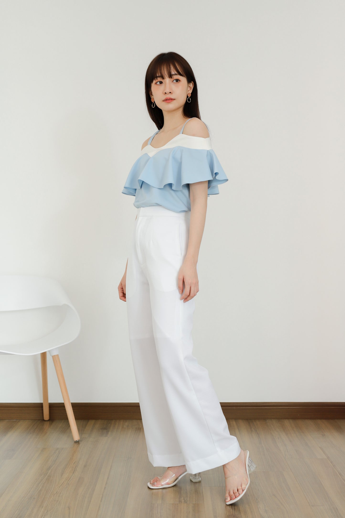 Winifred Ruffle Top - Blue