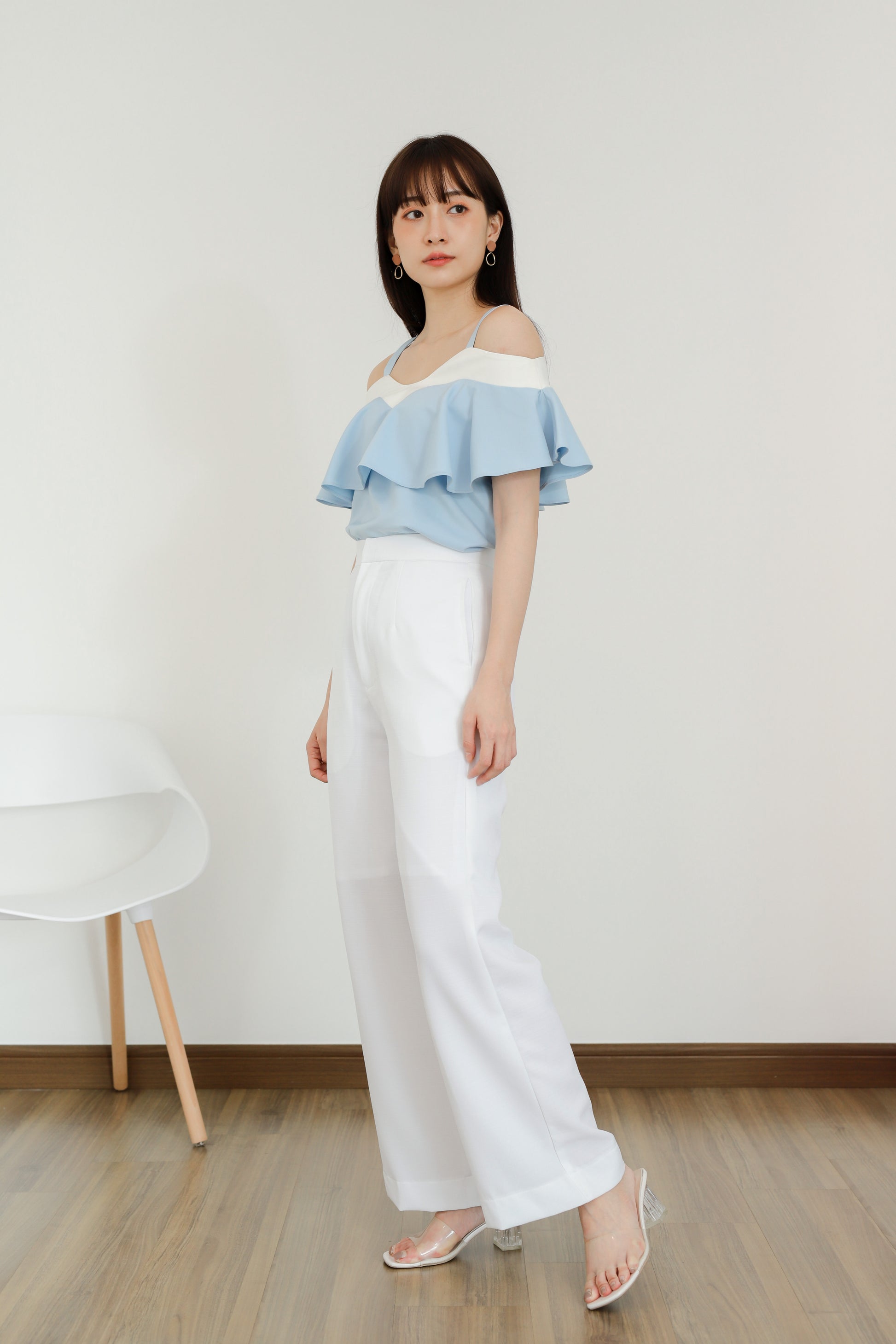 Winifred Ruffle Top - Blue