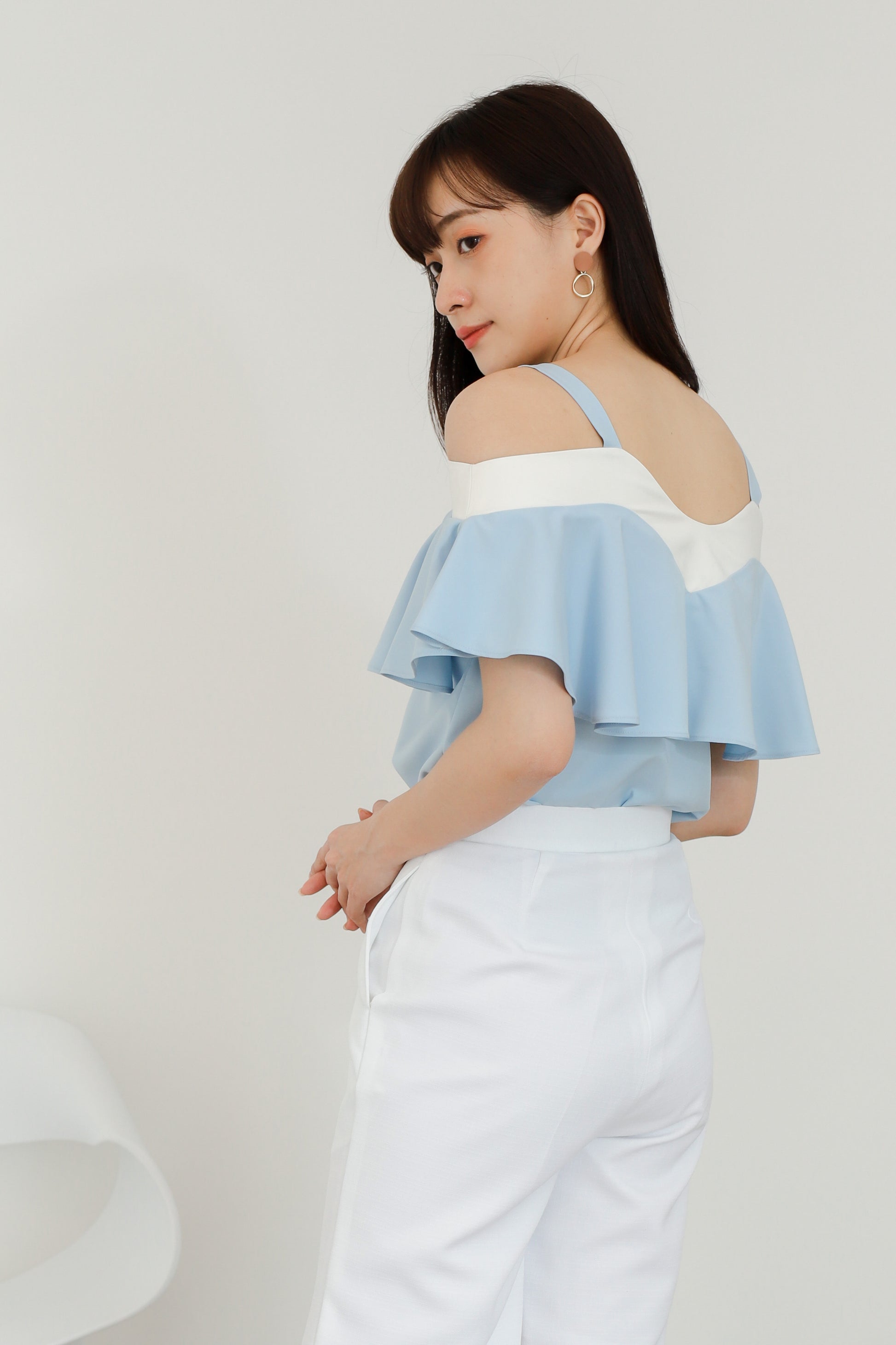 Winifred Ruffle Top - Blue