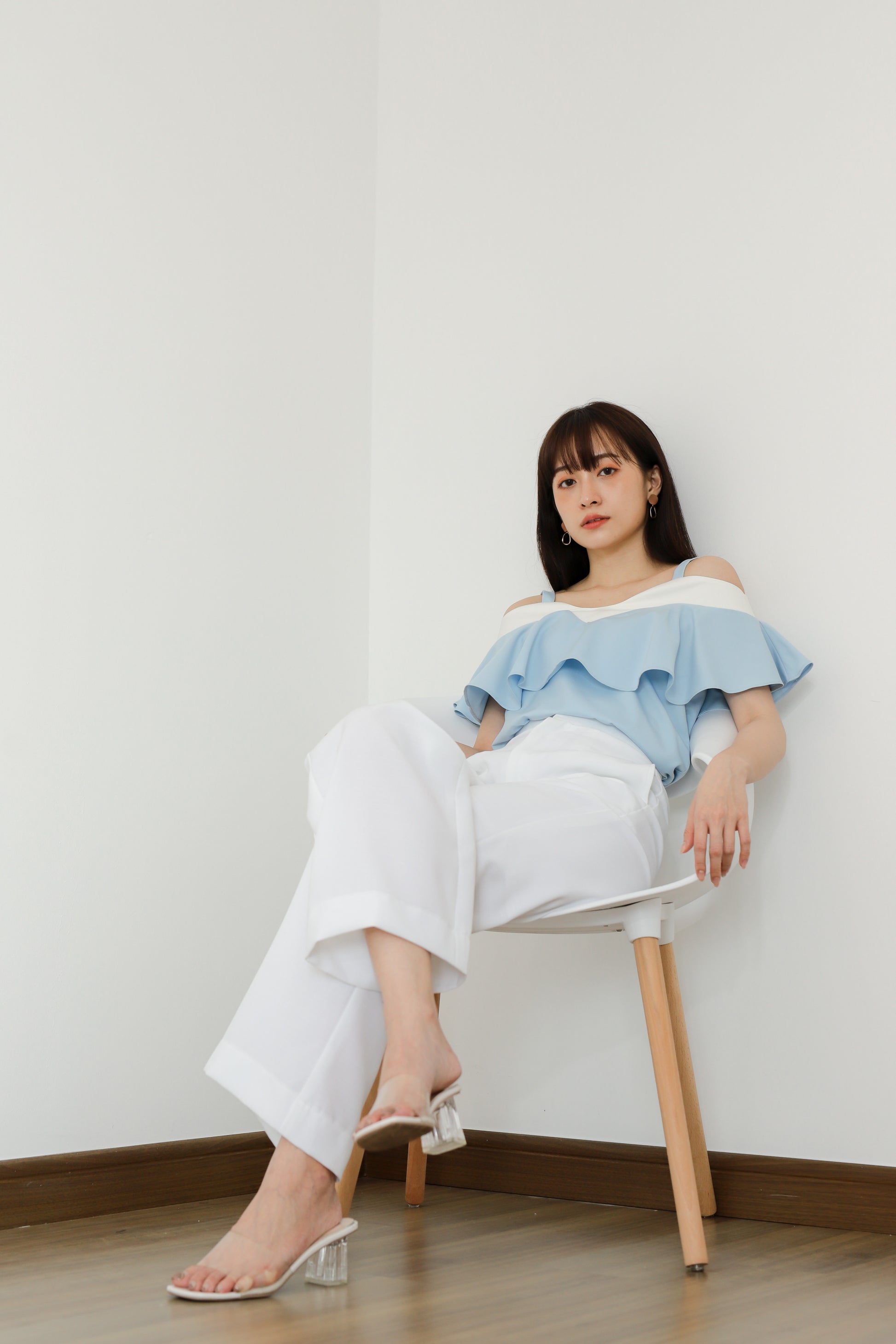 Winifred Ruffle Top - Blue