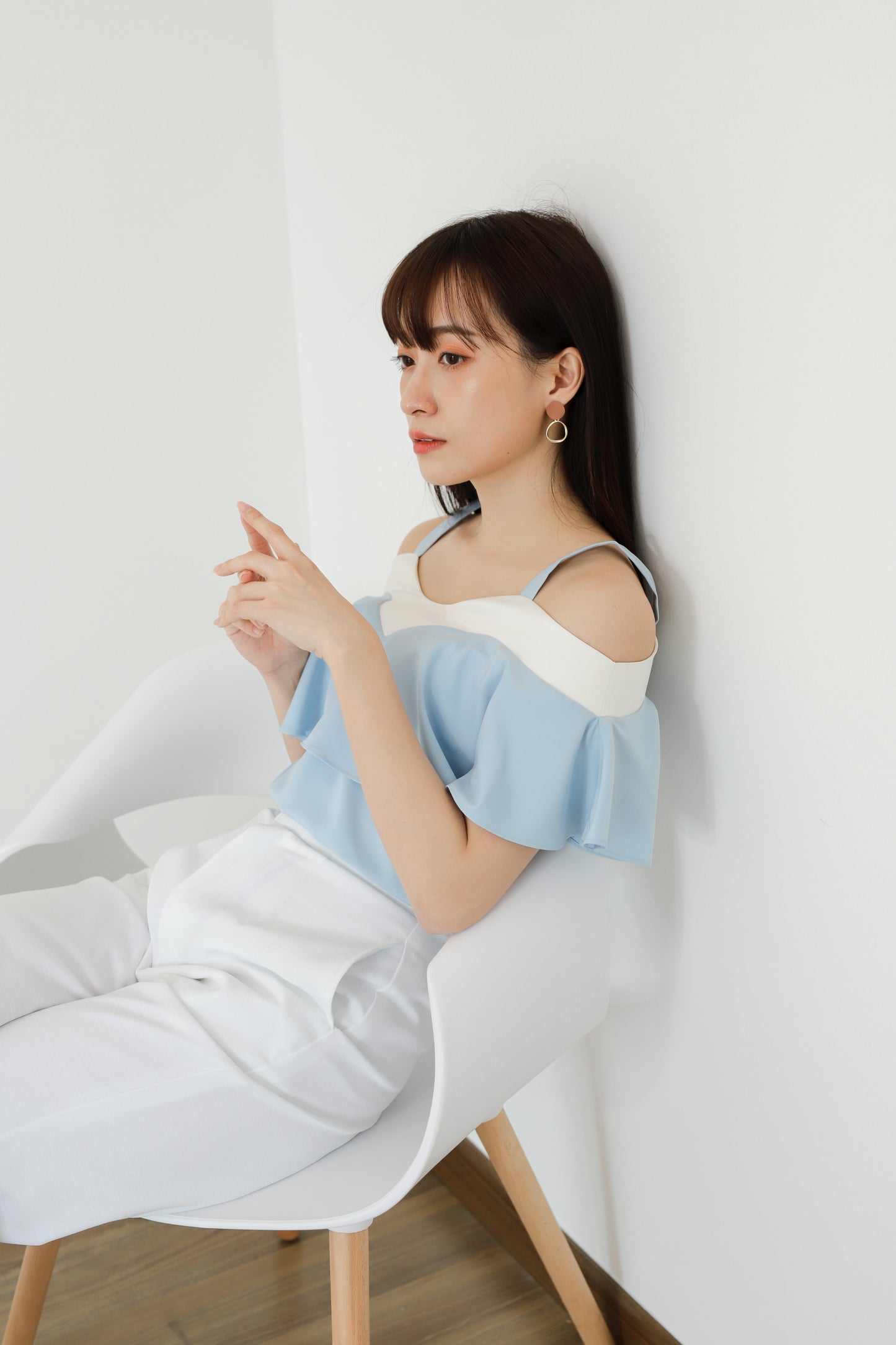 Winifred Ruffle Top - Blue