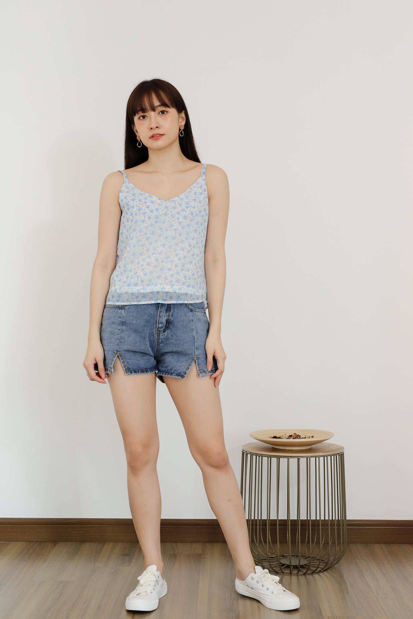 Mellow Cami Top - Baby Blue Floral