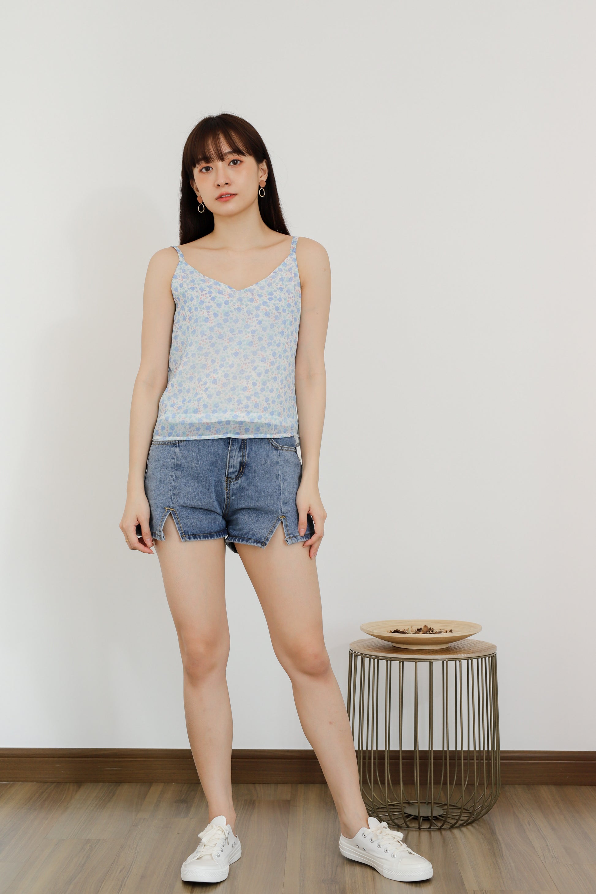 Mellow Cami Top - Baby Blue Floral