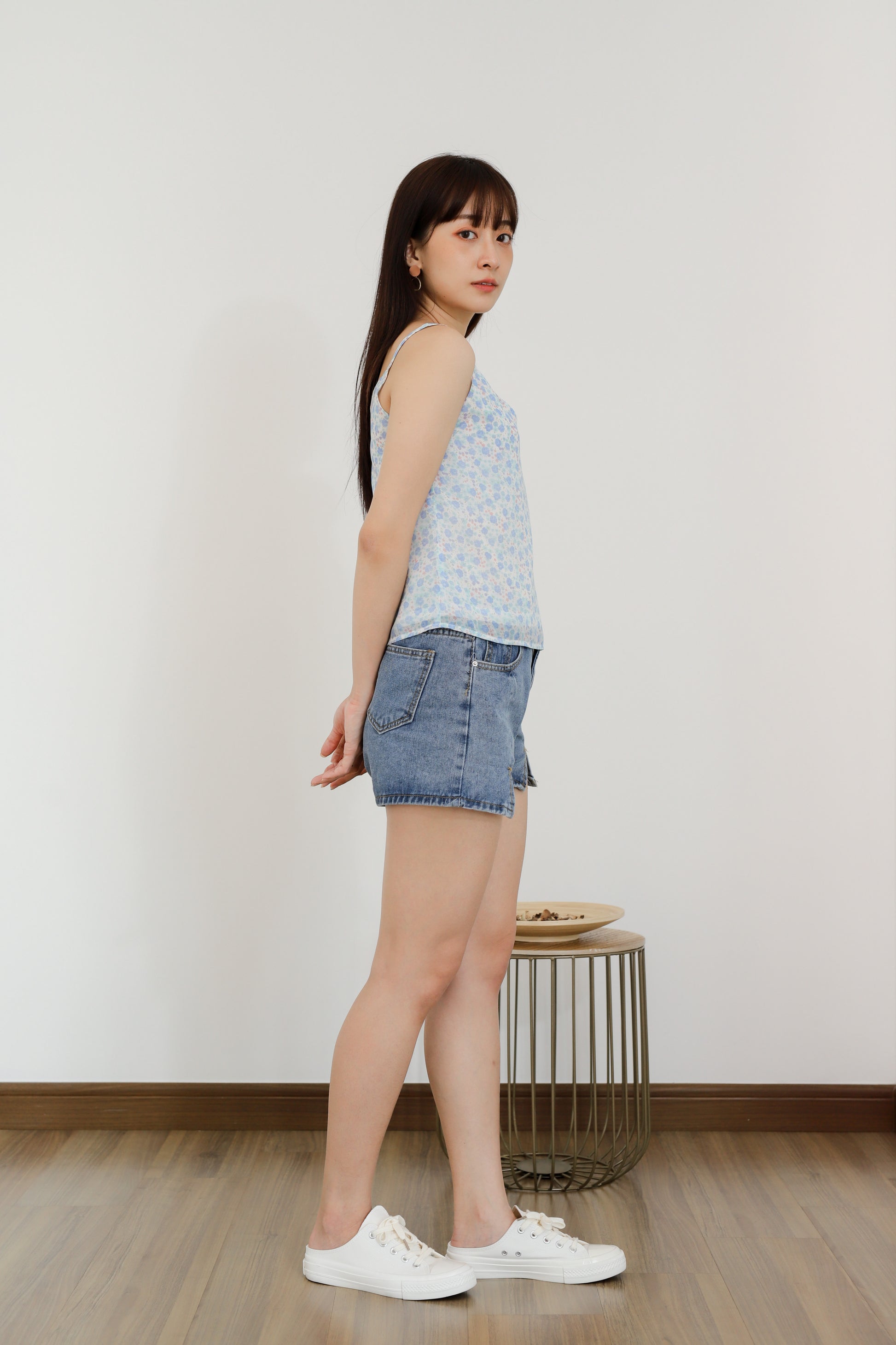 Mellow Cami Top - Baby Blue Floral