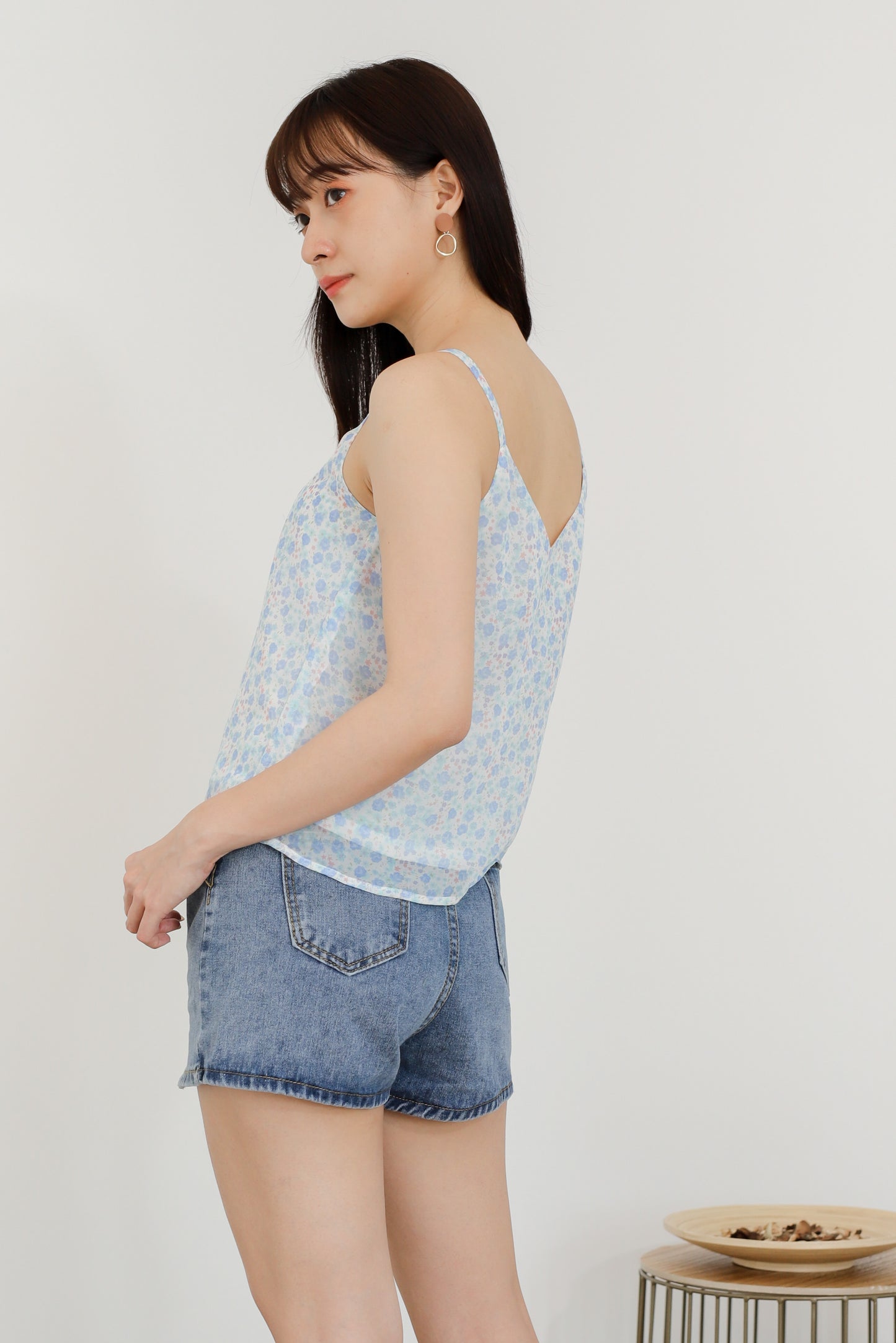 Mellow Cami Top - Baby Blue Floral