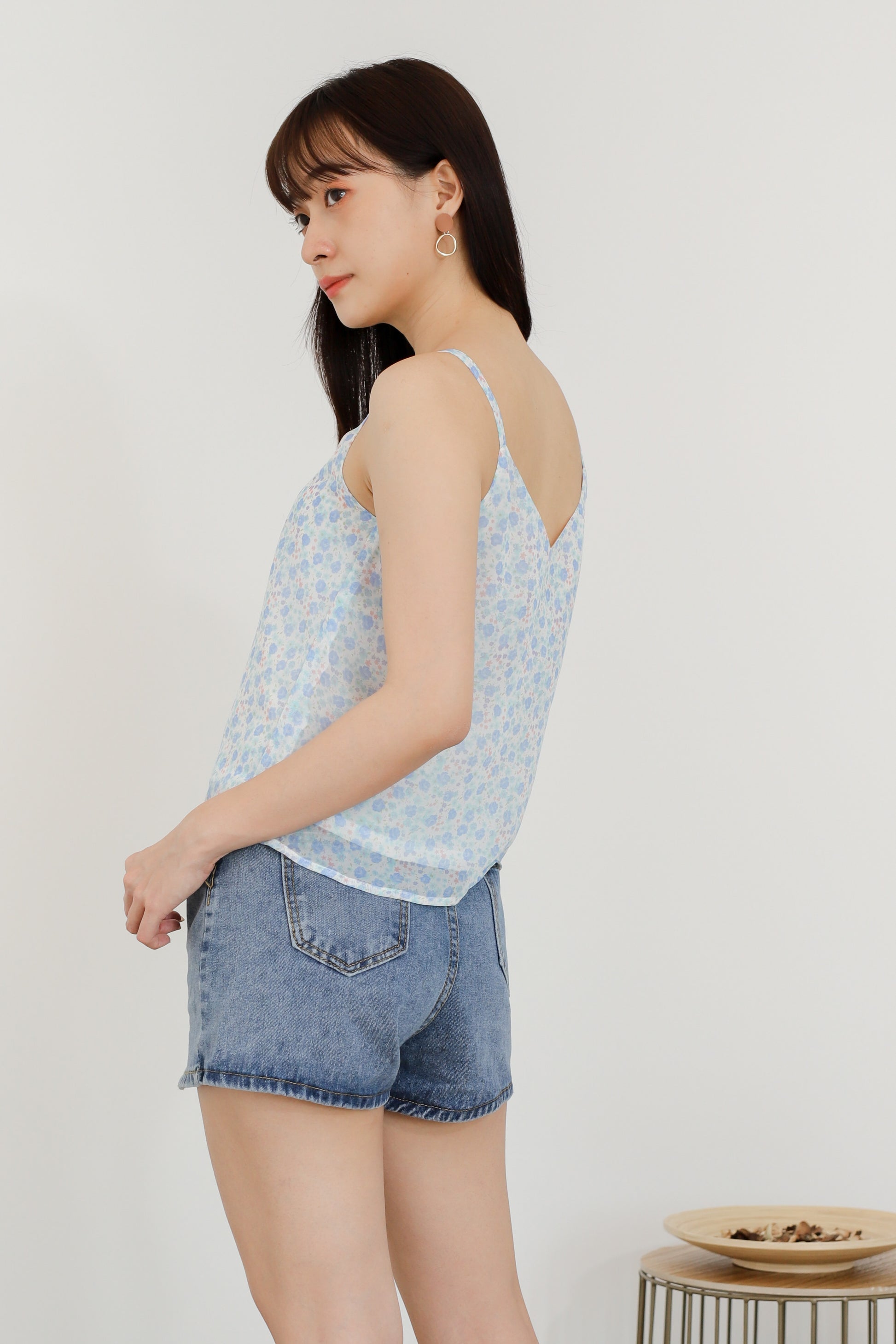 Mellow Cami Top - Baby Blue Floral