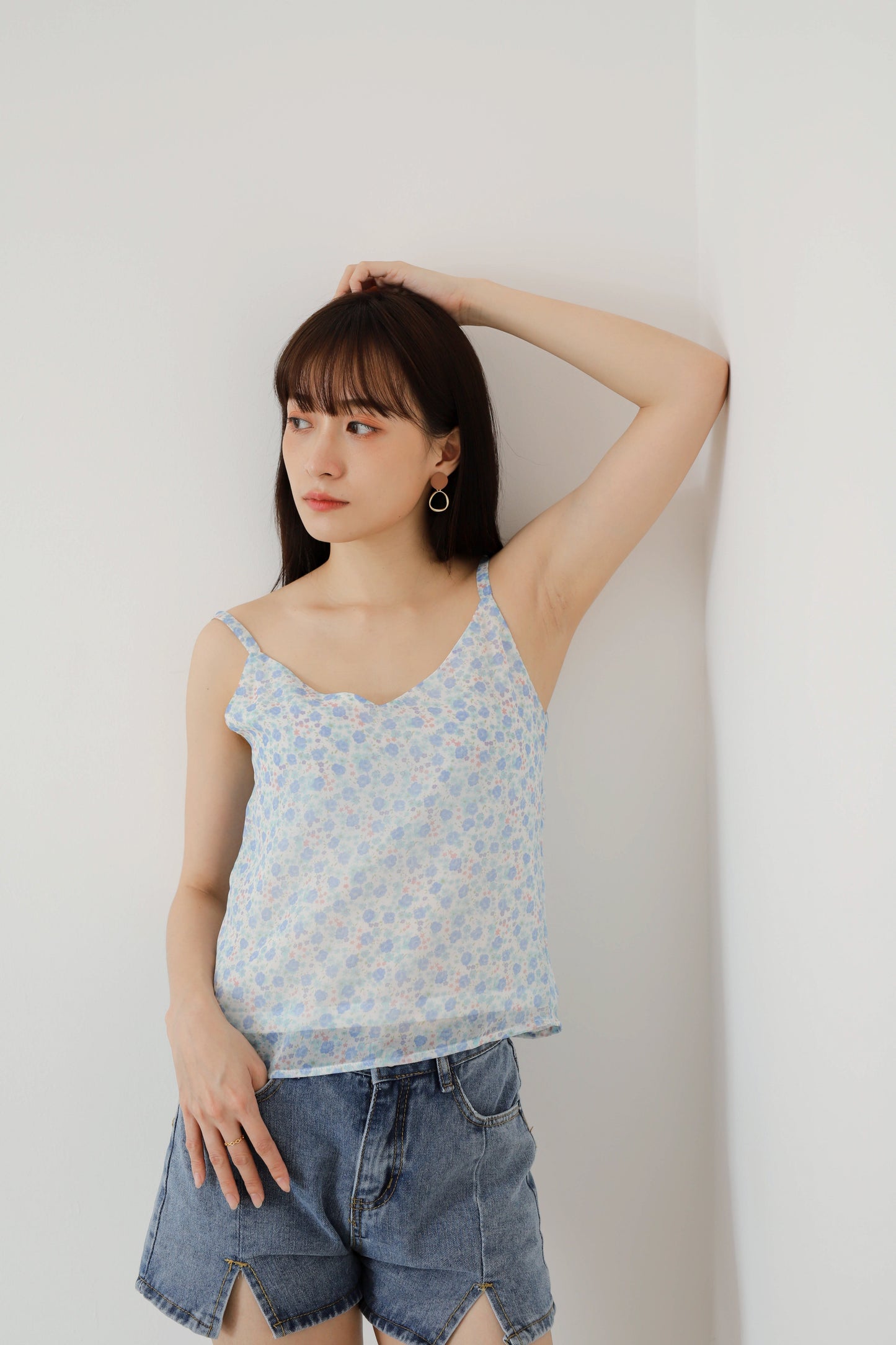 Mellow Cami Top - Baby Blue Floral