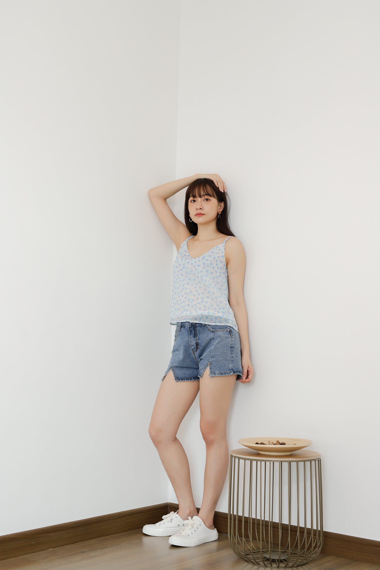 Mellow Cami Top - Baby Blue Floral