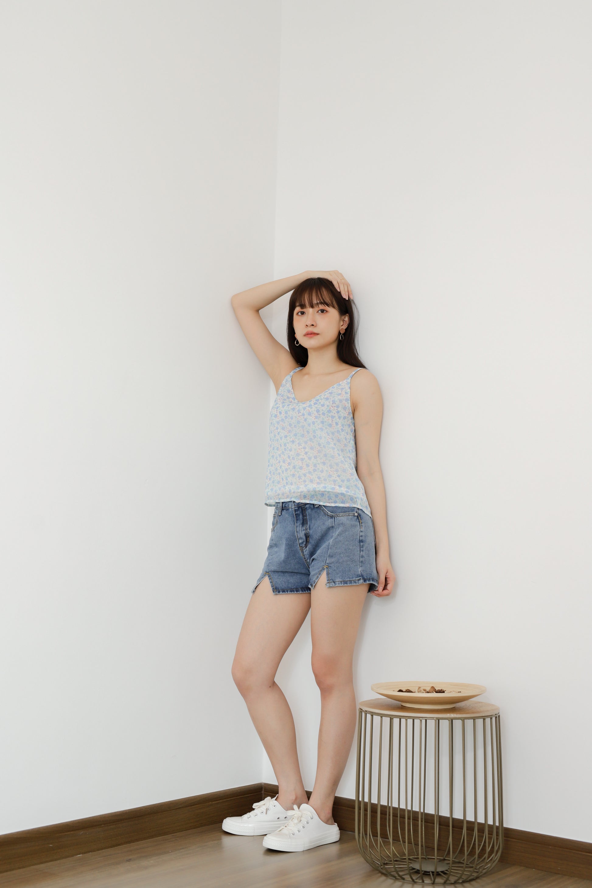Mellow Cami Top - Baby Blue Floral