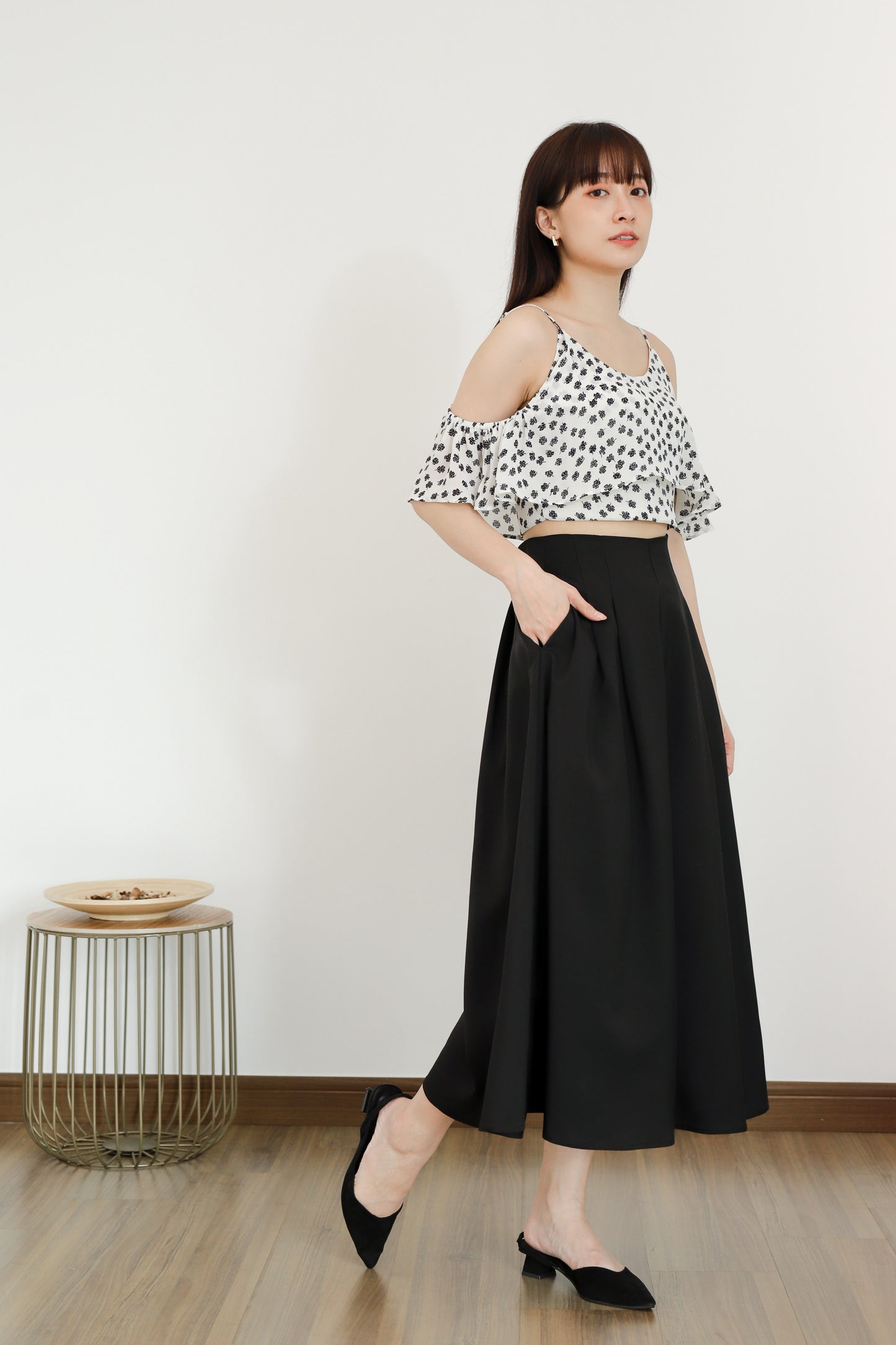 Brye Printed Crop - Cream
