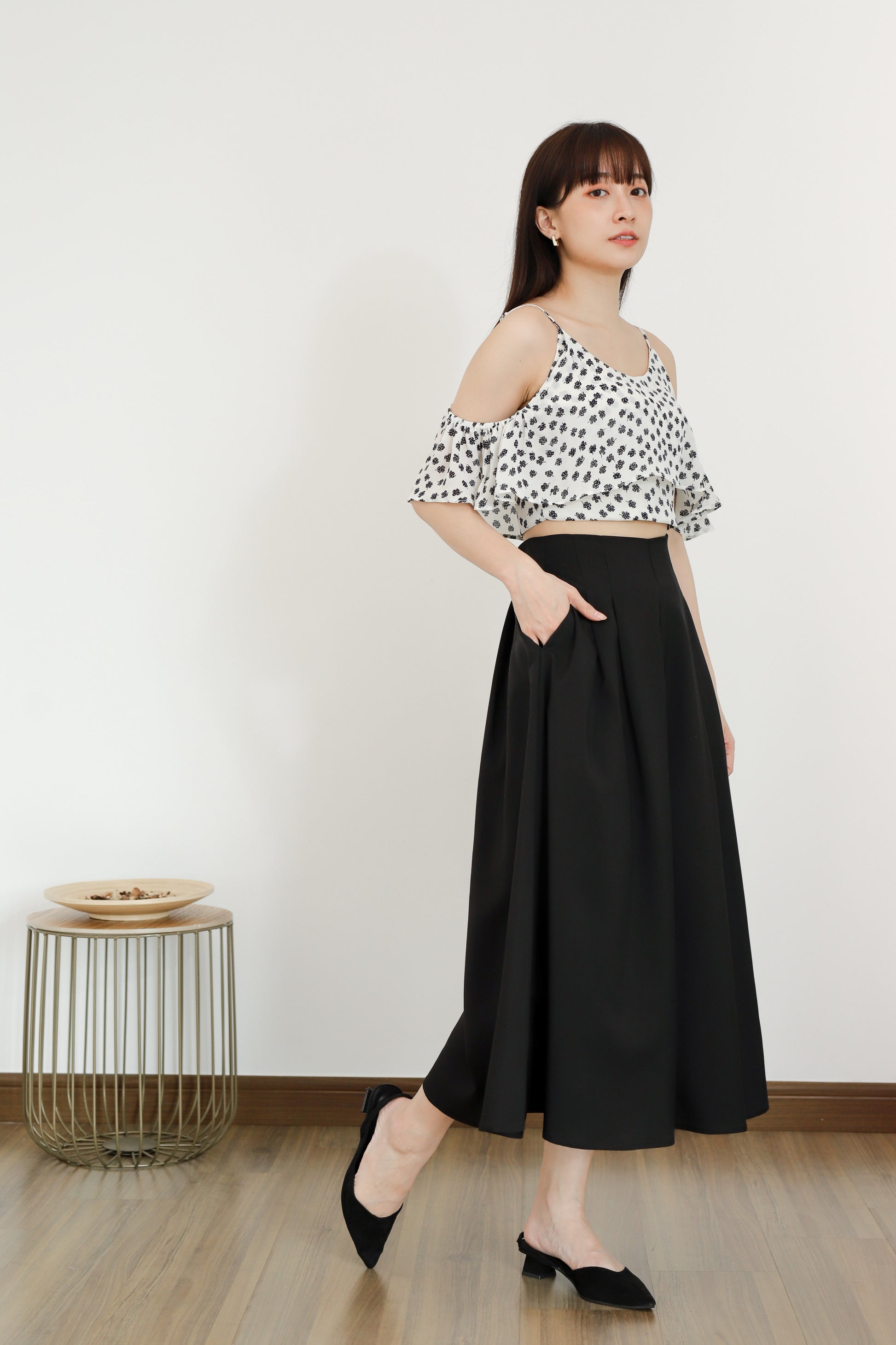 Brye Printed Crop - Cream