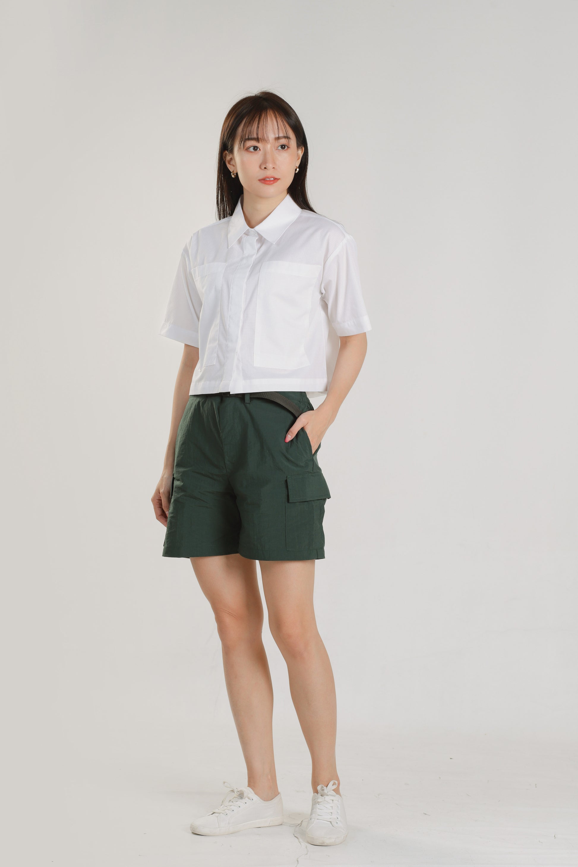 Jayne Big Pocket Top - White
