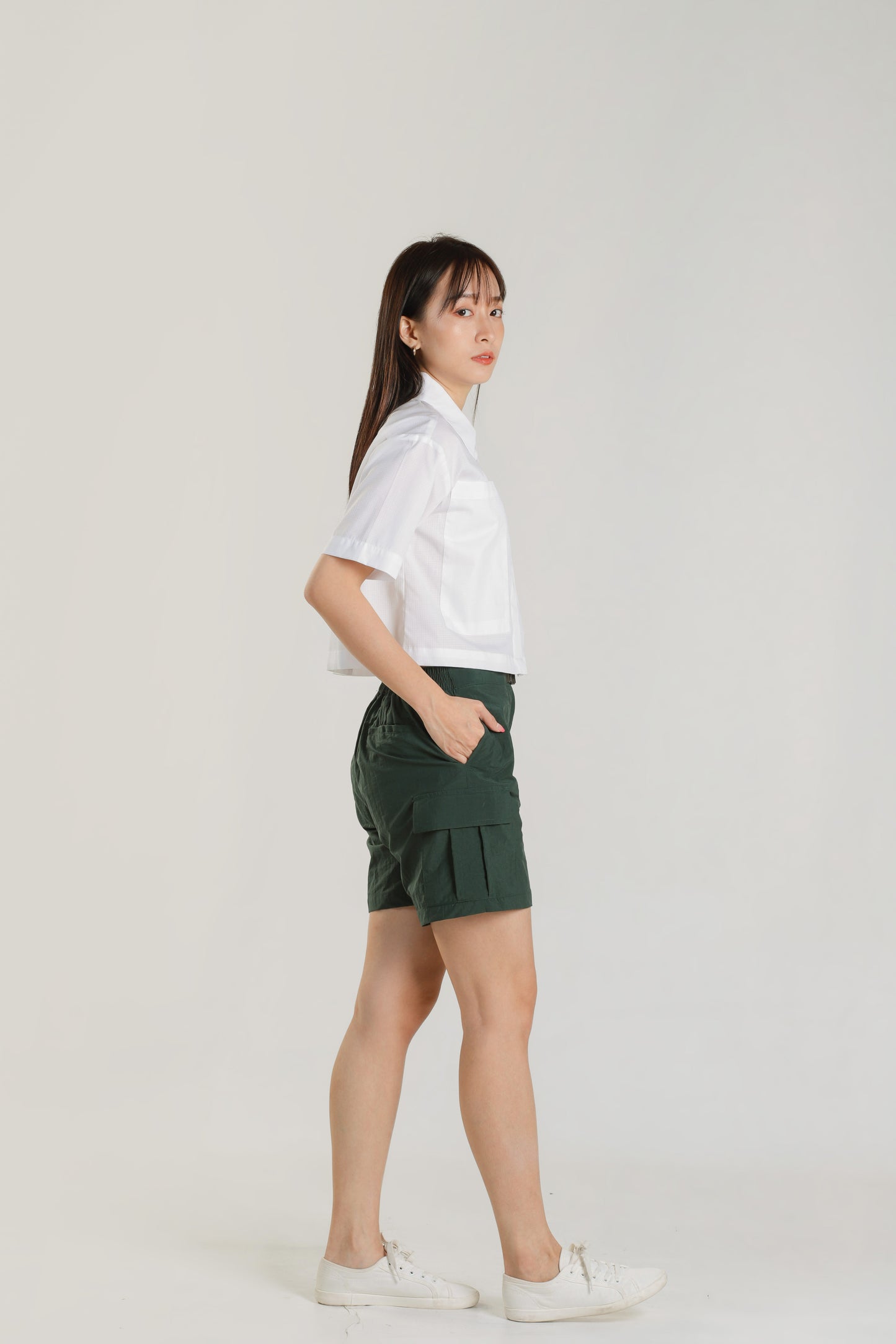 Jayne Big Pocket Top - White