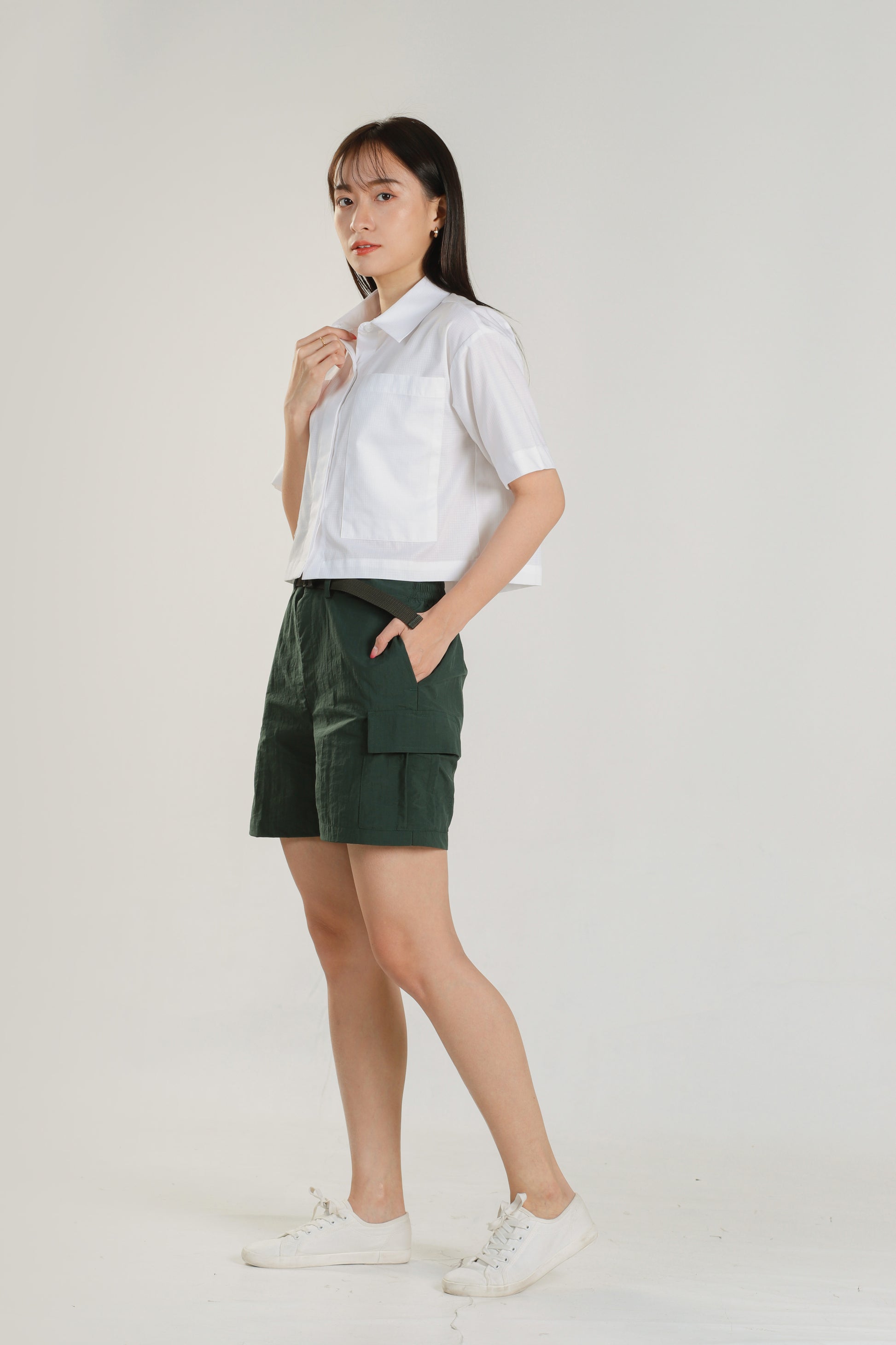 Jayne Big Pocket Top - White
