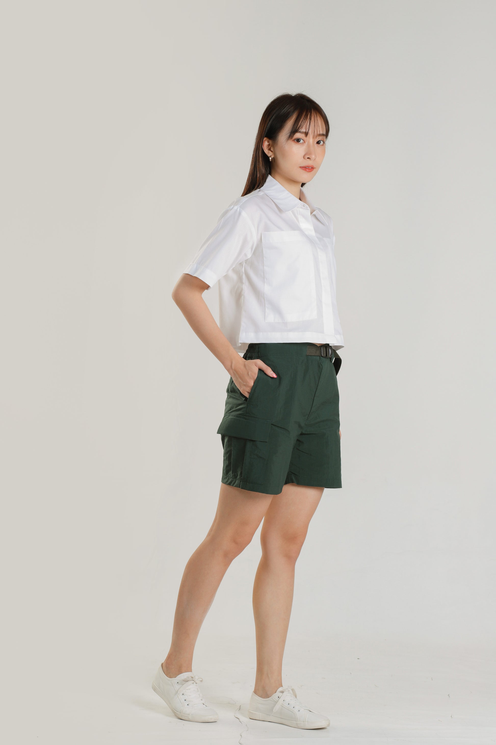 Jayne Big Pocket Top - White