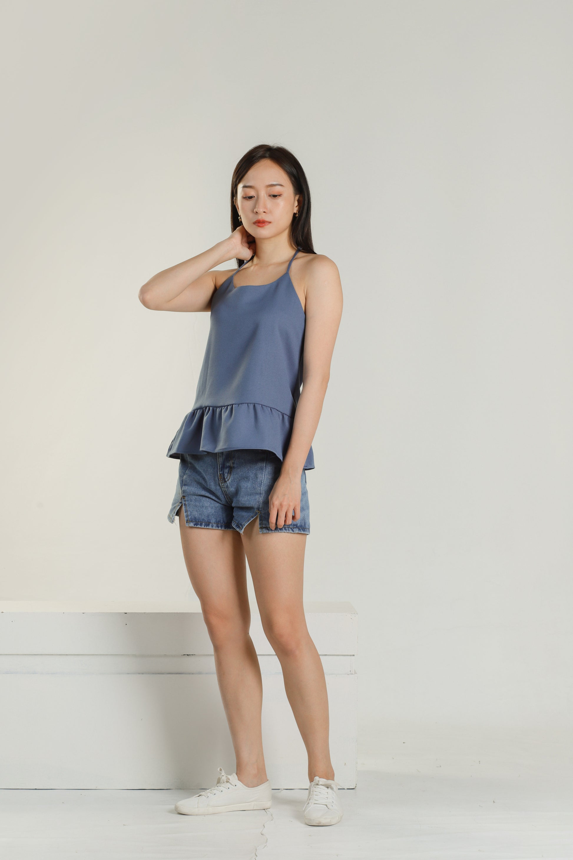 Areca Y-Ruffles Top - Blue