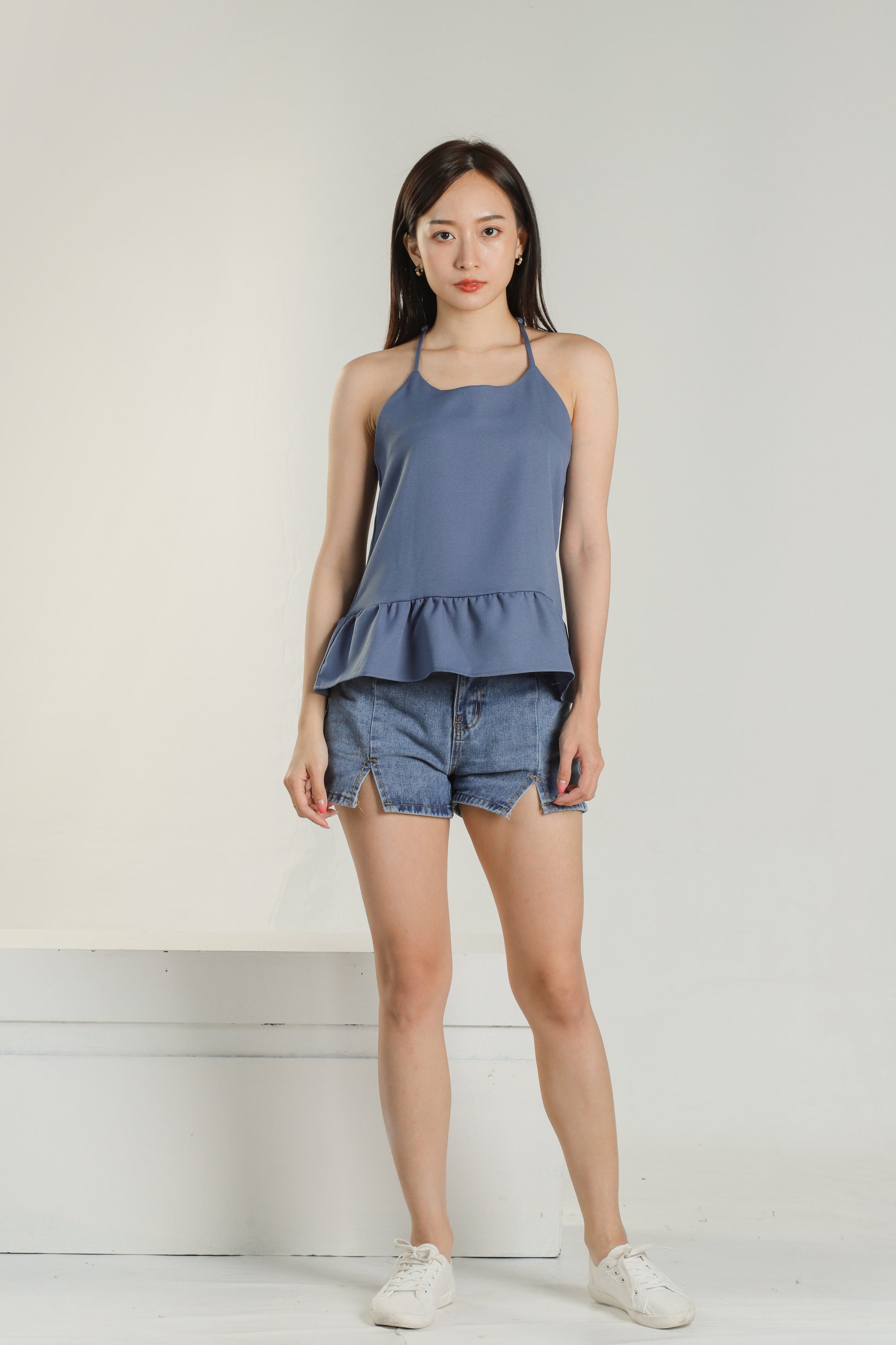 Areca Y-Ruffles Top - Blue