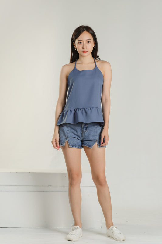 Areca Y-Ruffles Top - Blue