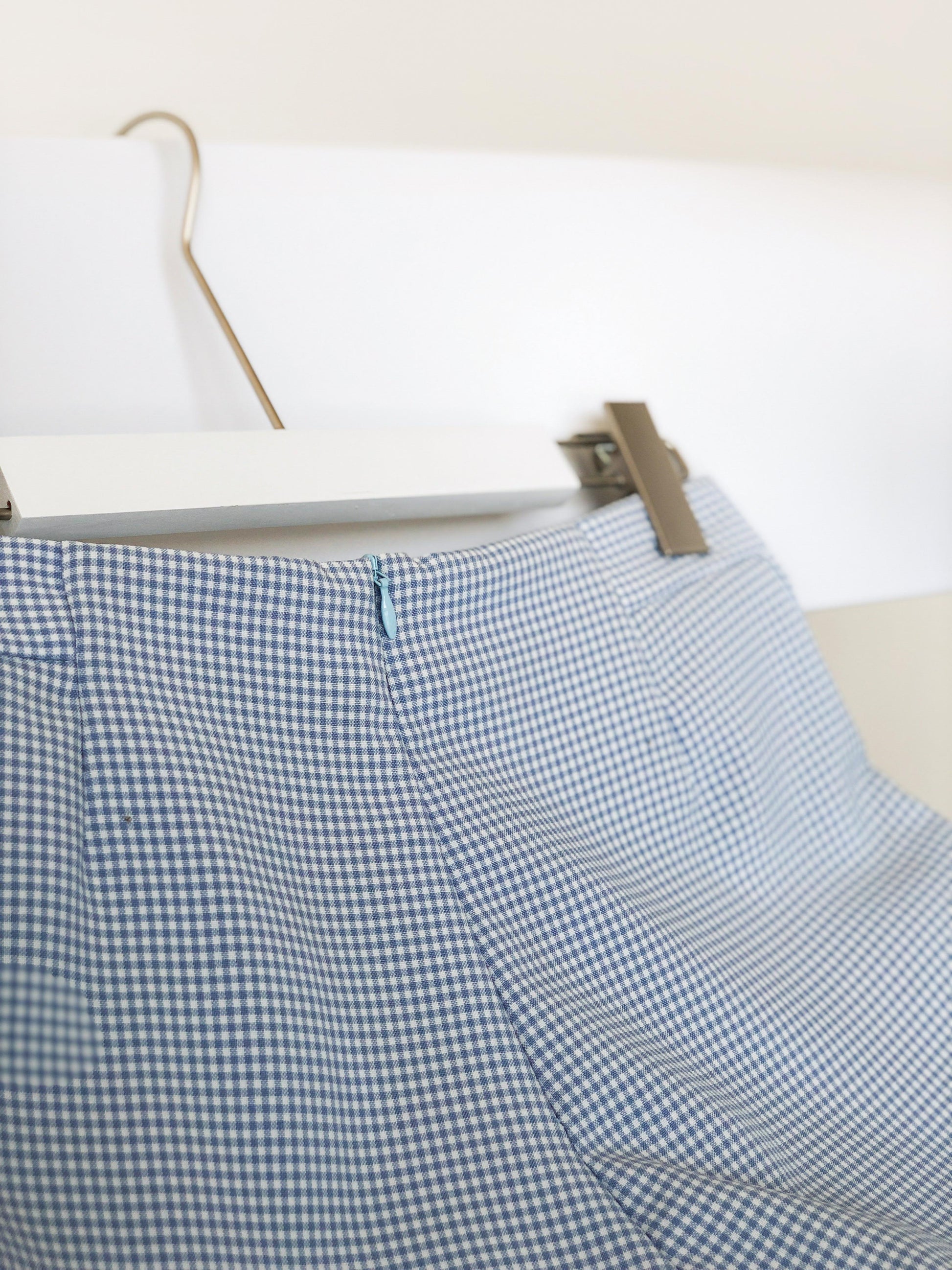 Madelyn Buttoned Bottom - Blue Checks