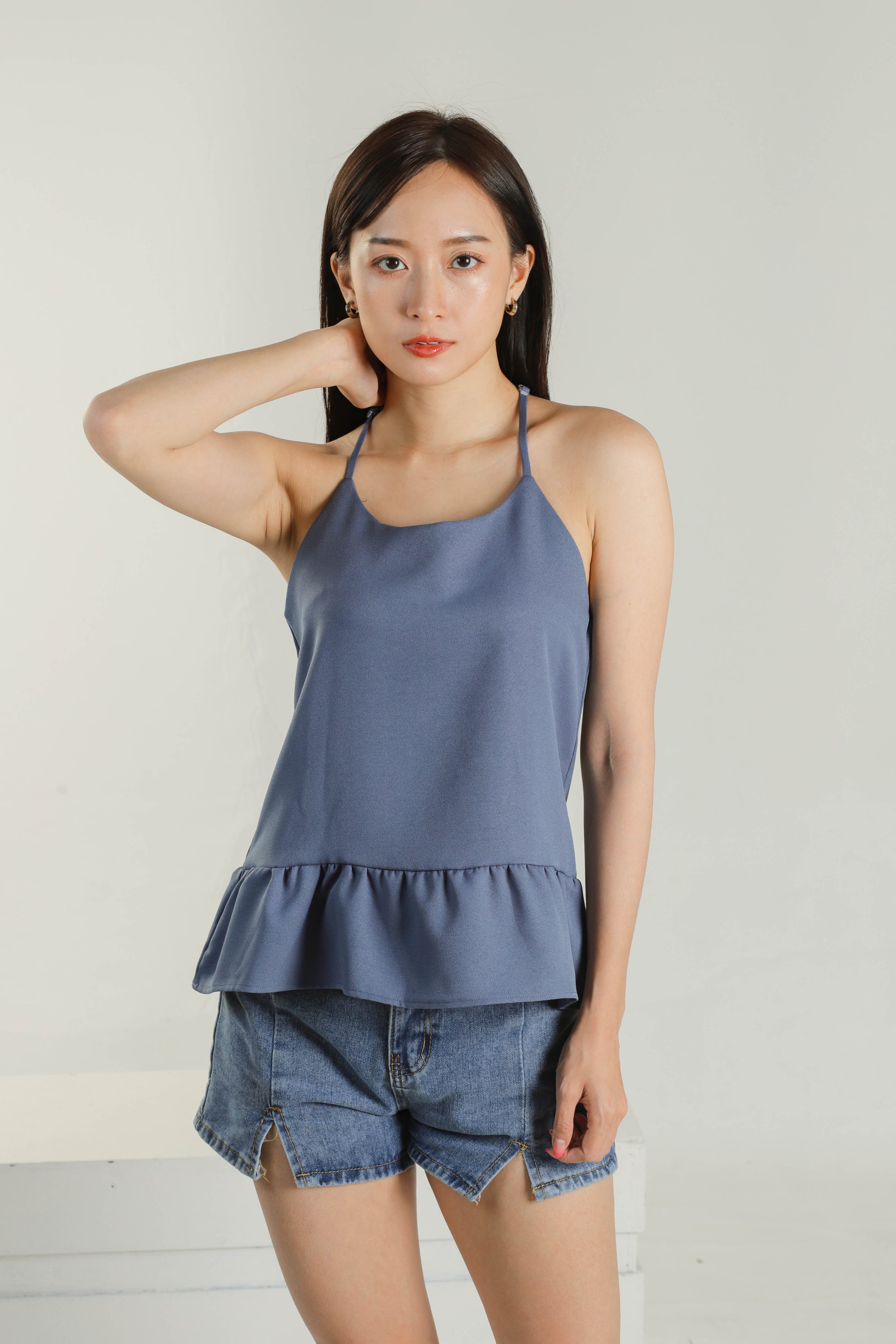 Areca Y-Ruffles Top - Blue