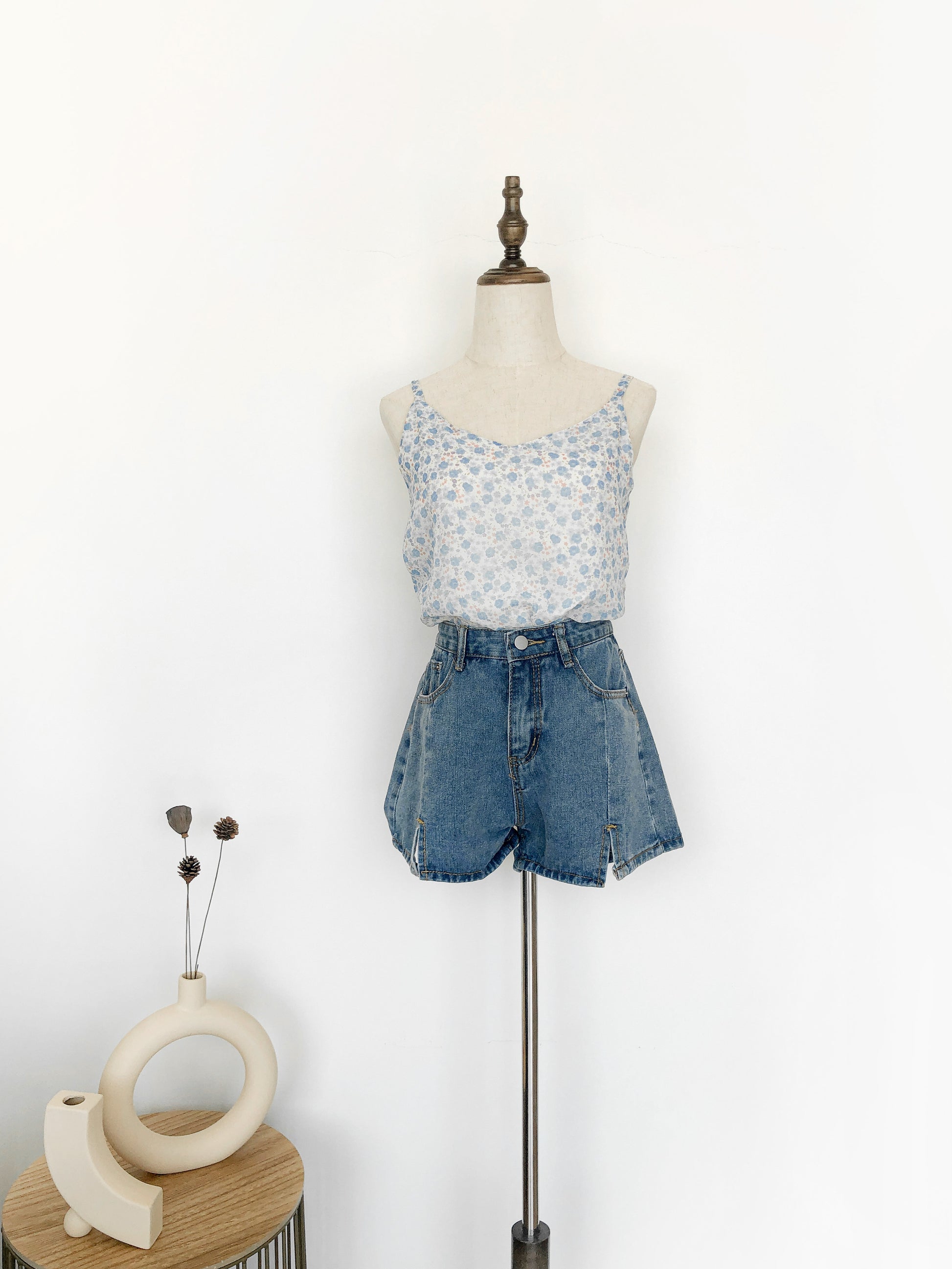 Mellow Cami Top - Baby Blue Floral