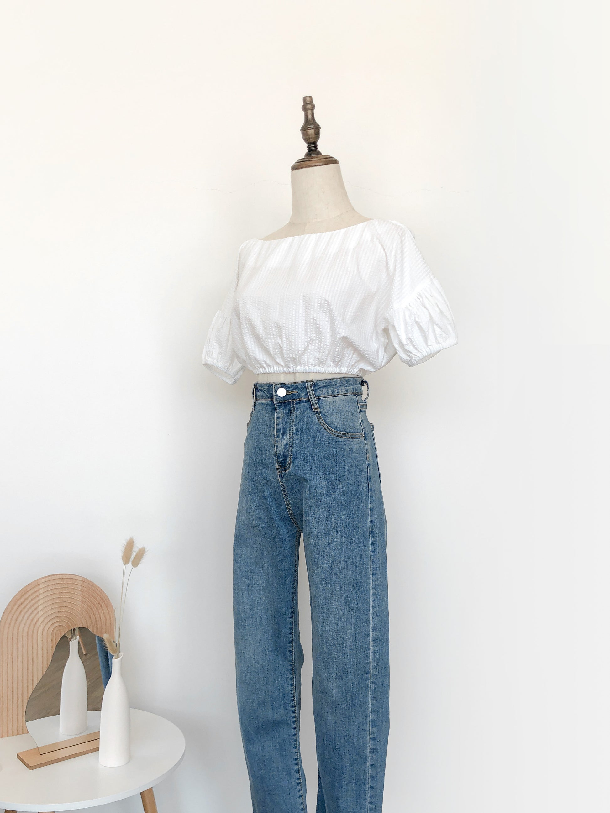 Evania Ruched Blouse - White