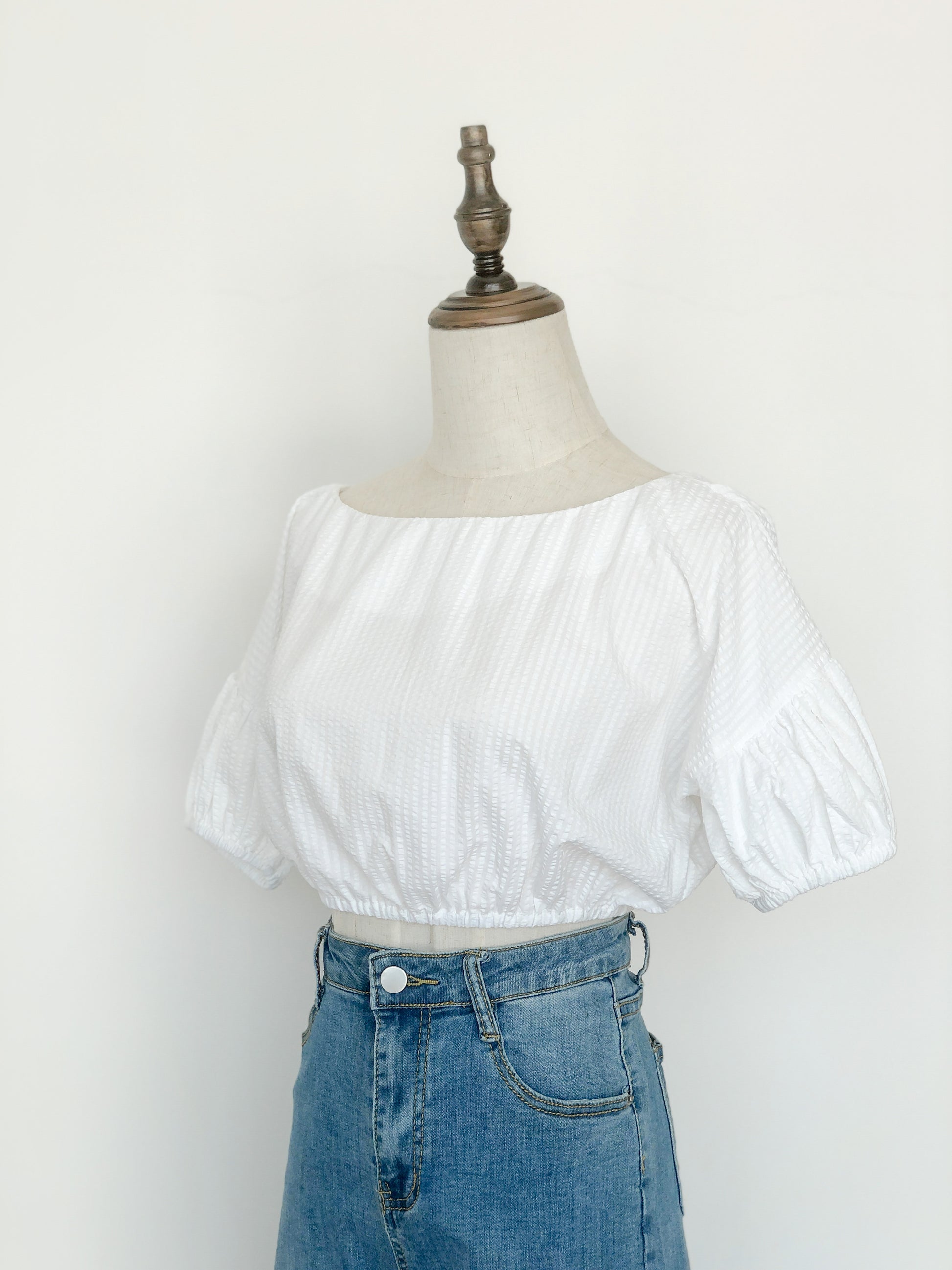 Evania Ruched Blouse - White