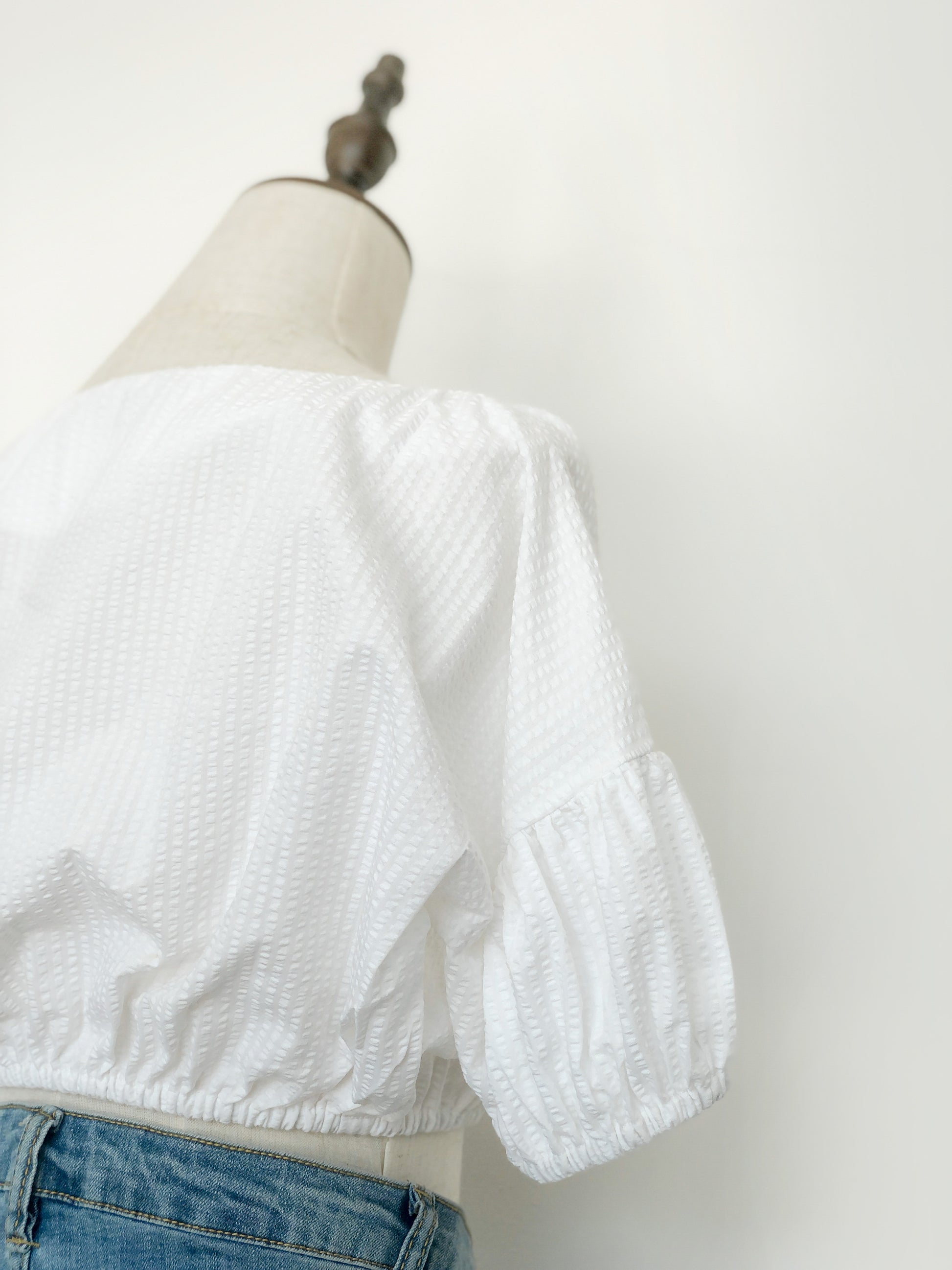 Evania Ruched Blouse - White