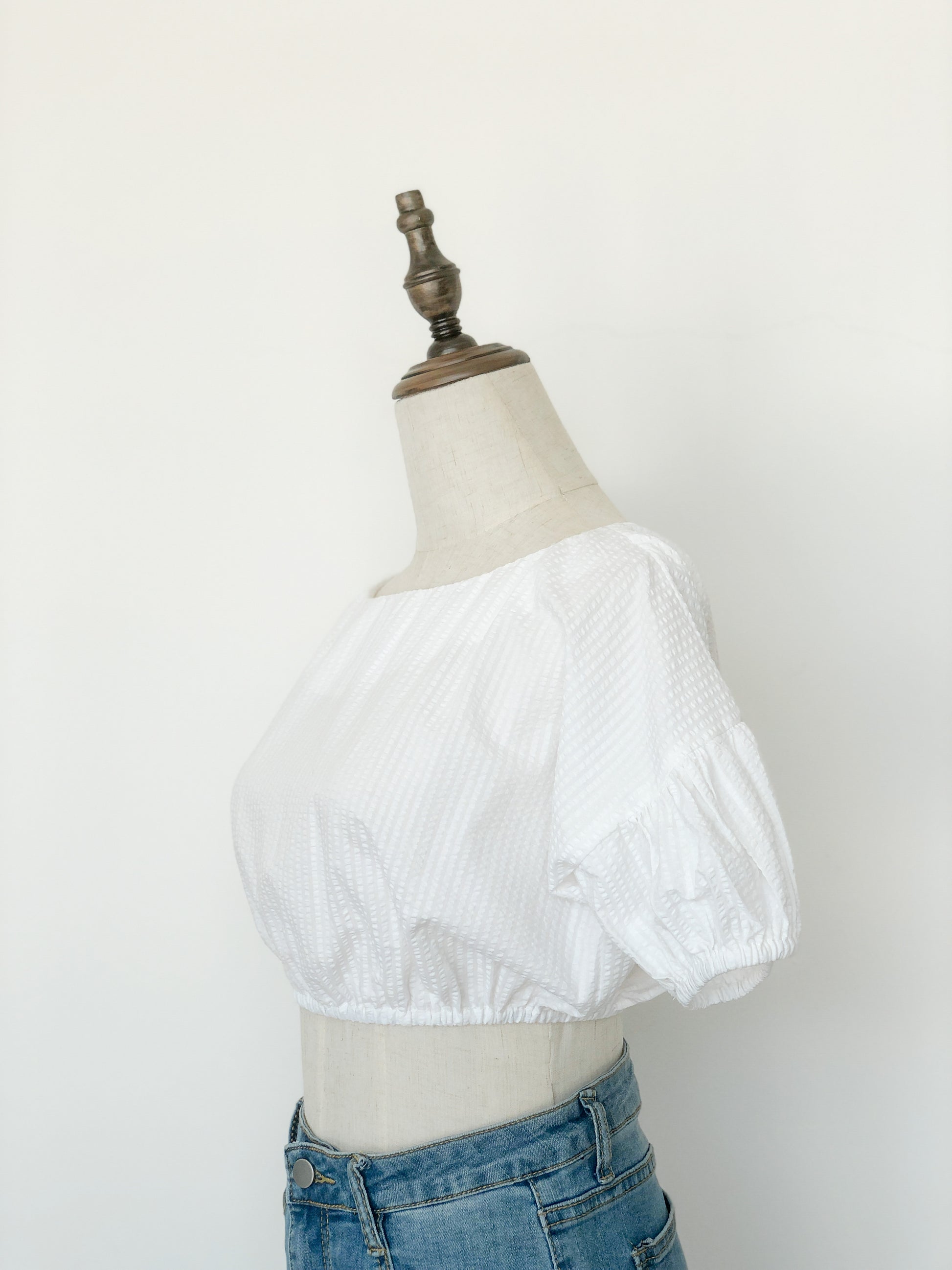 Evania Ruched Blouse - White