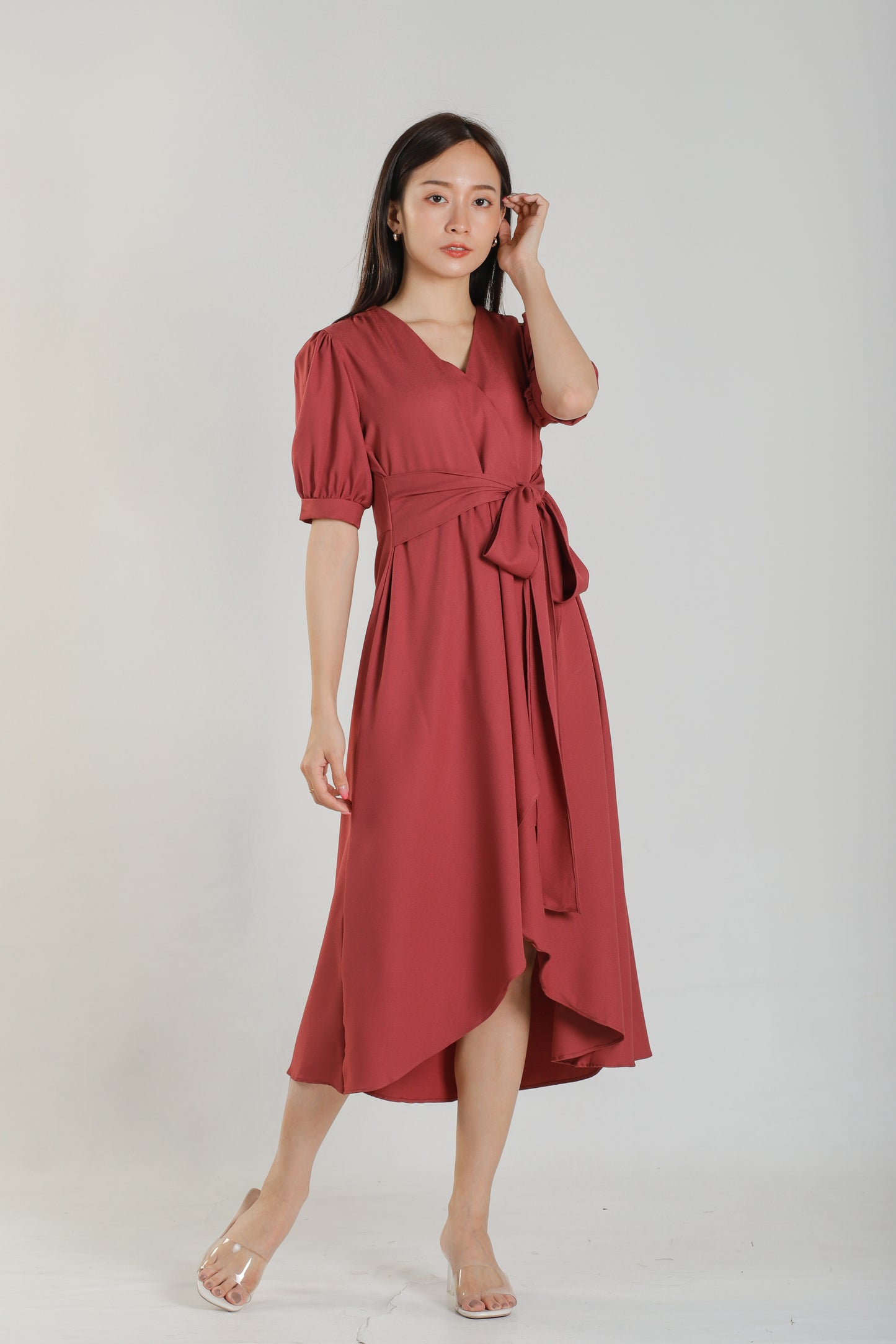 Ayana Asymmetric Dress - Raspberry