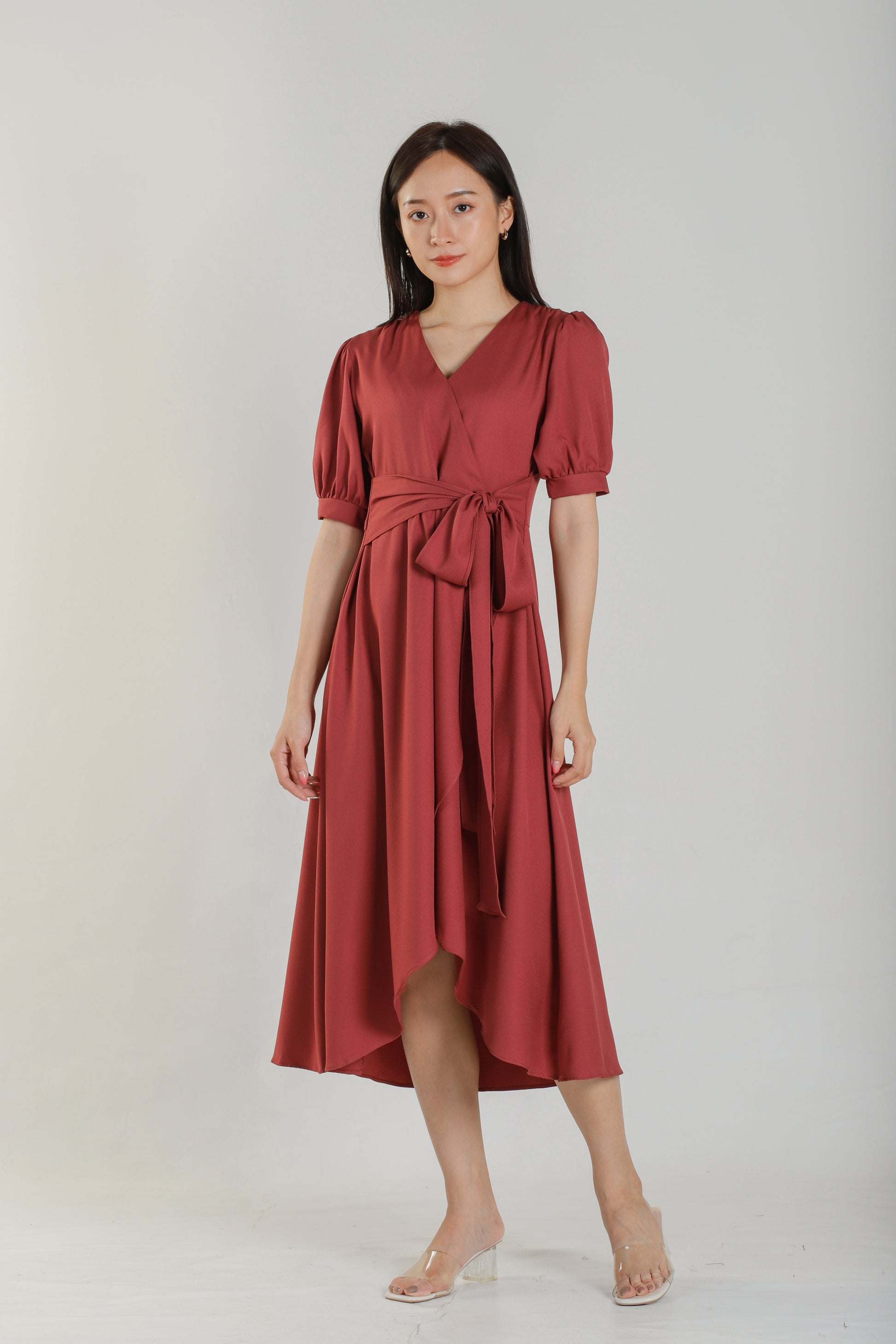 Ayana Asymmetric Dress - Raspberry