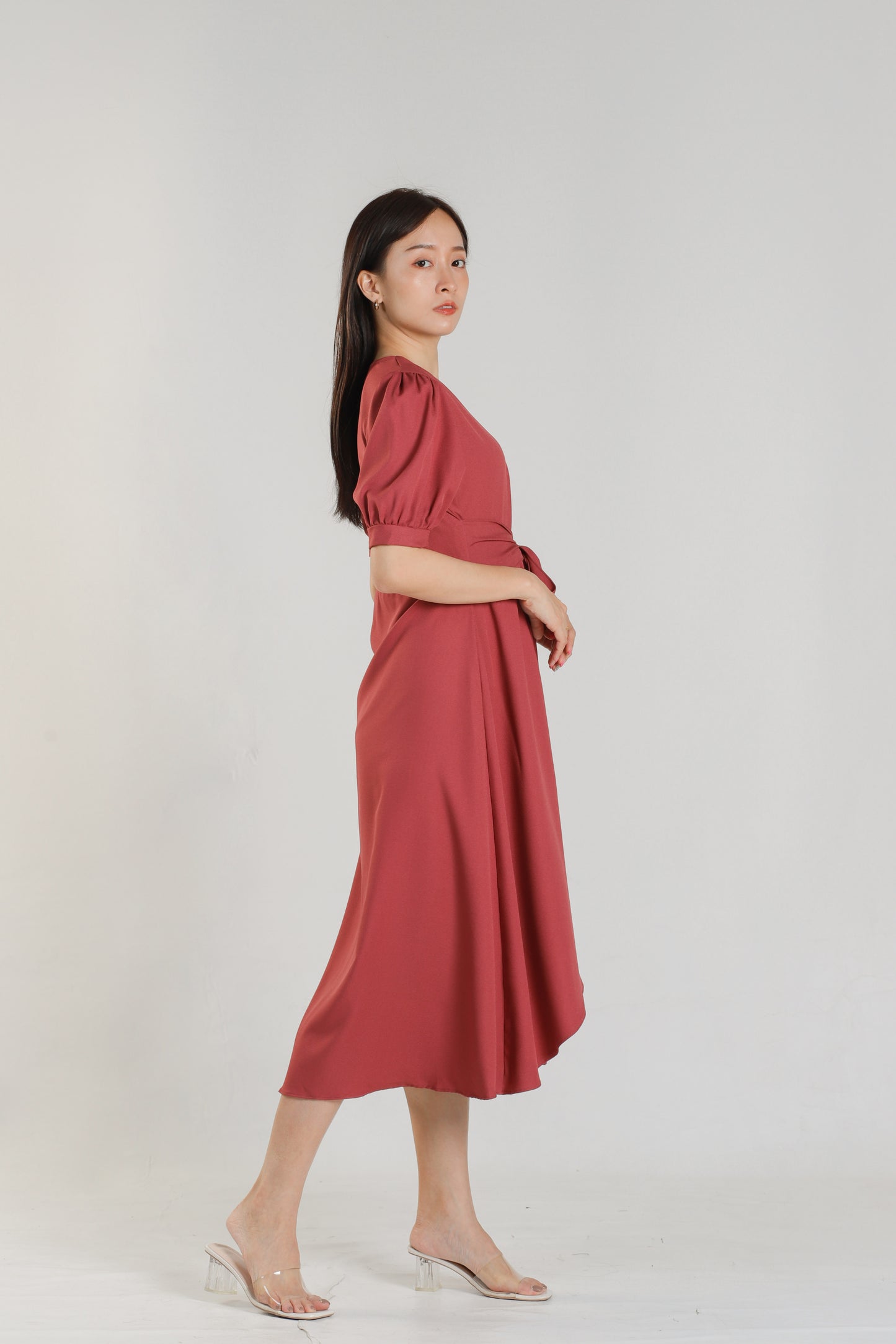 Ayana Asymmetric Dress - Raspberry