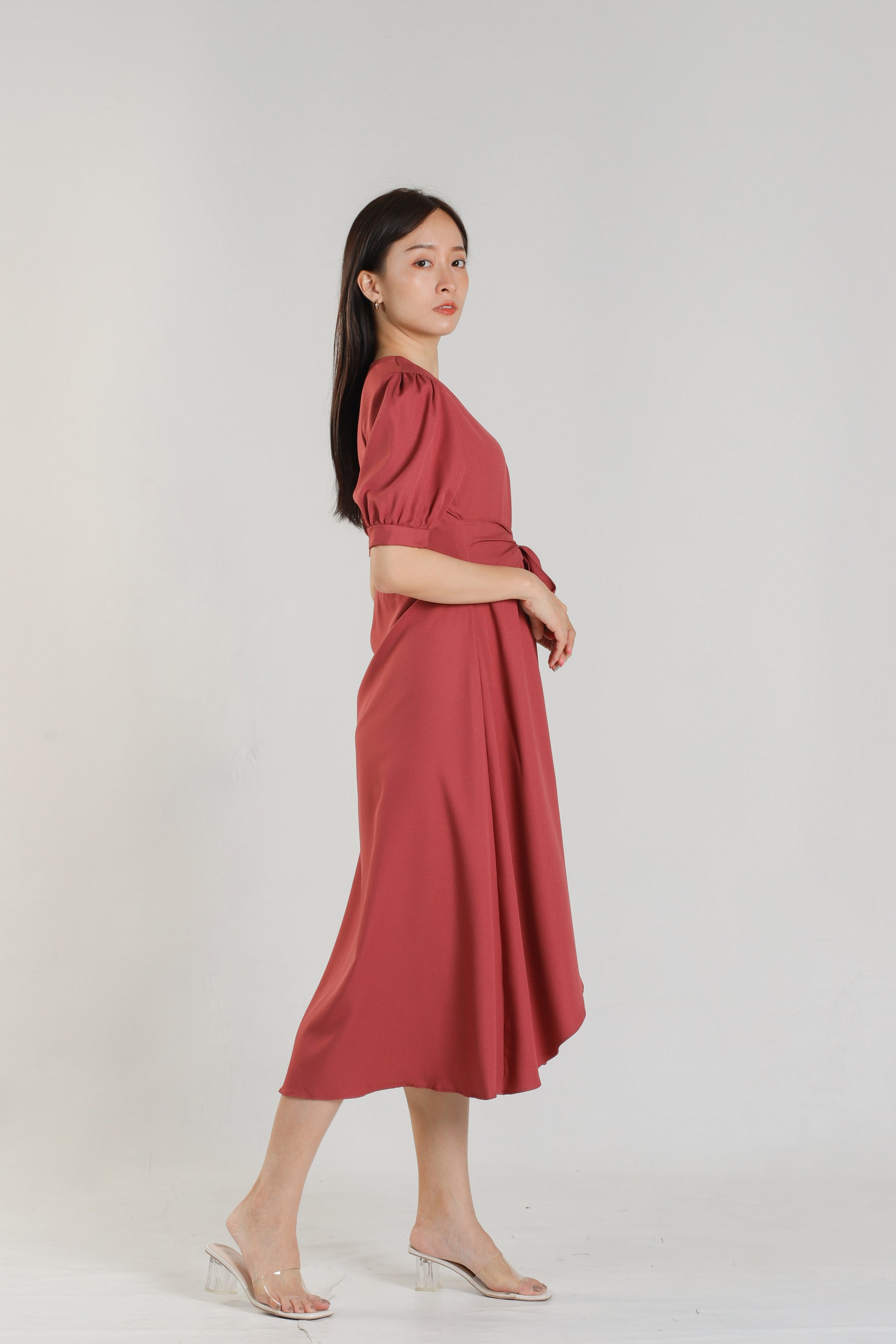 Ayana Asymmetric Dress - Raspberry