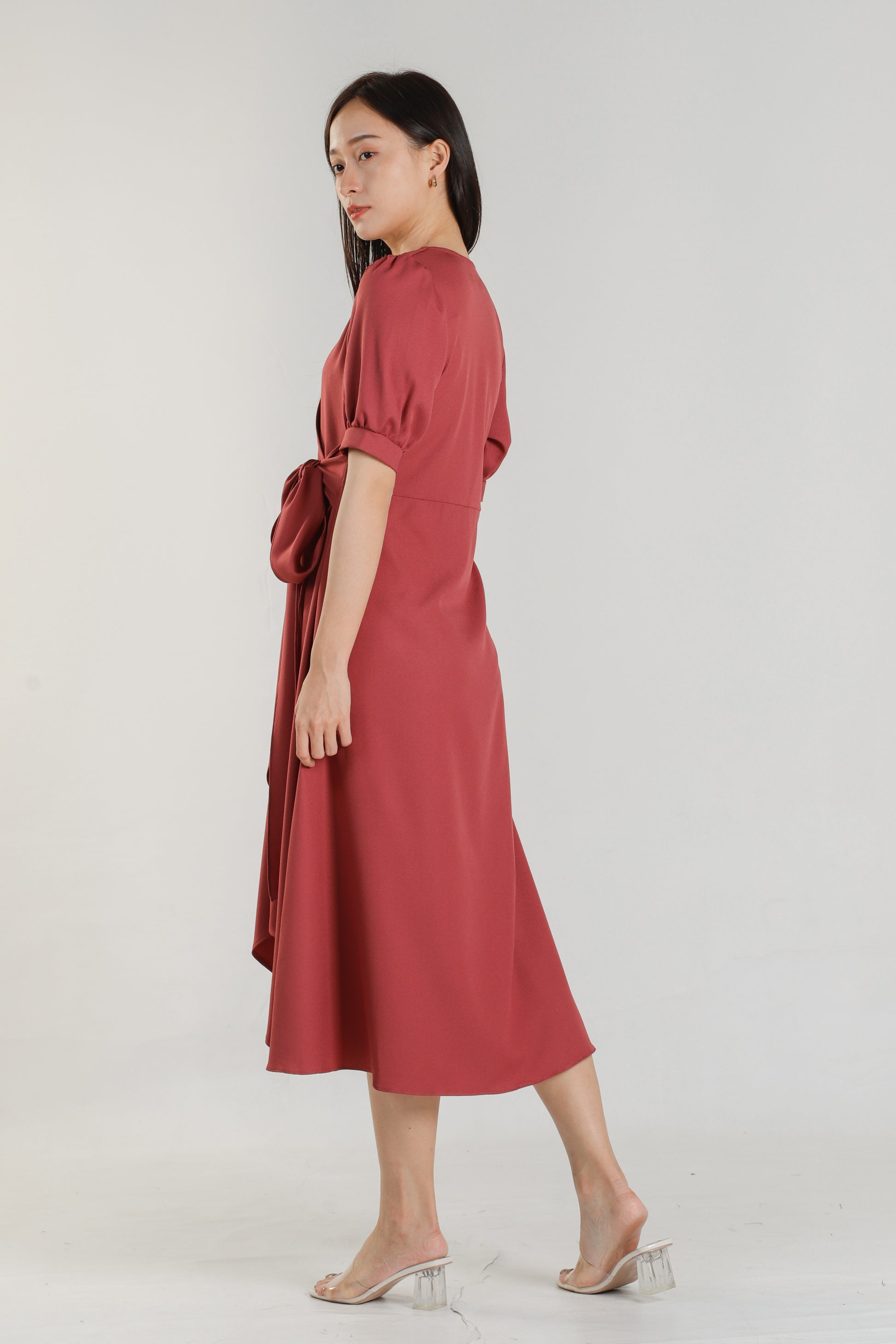 Ayana Asymmetric Dress - Raspberry