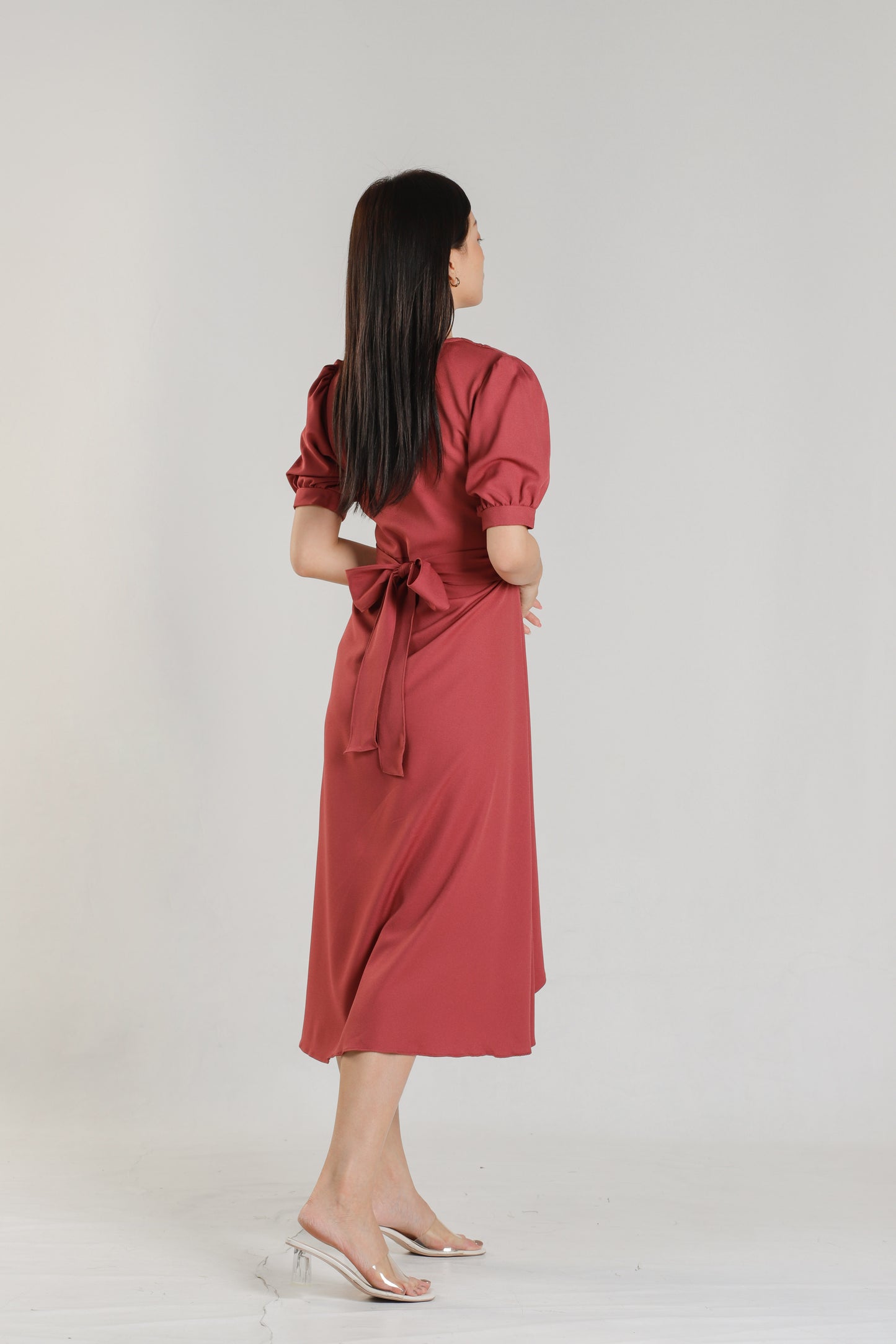 Ayana Asymmetric Dress - Raspberry