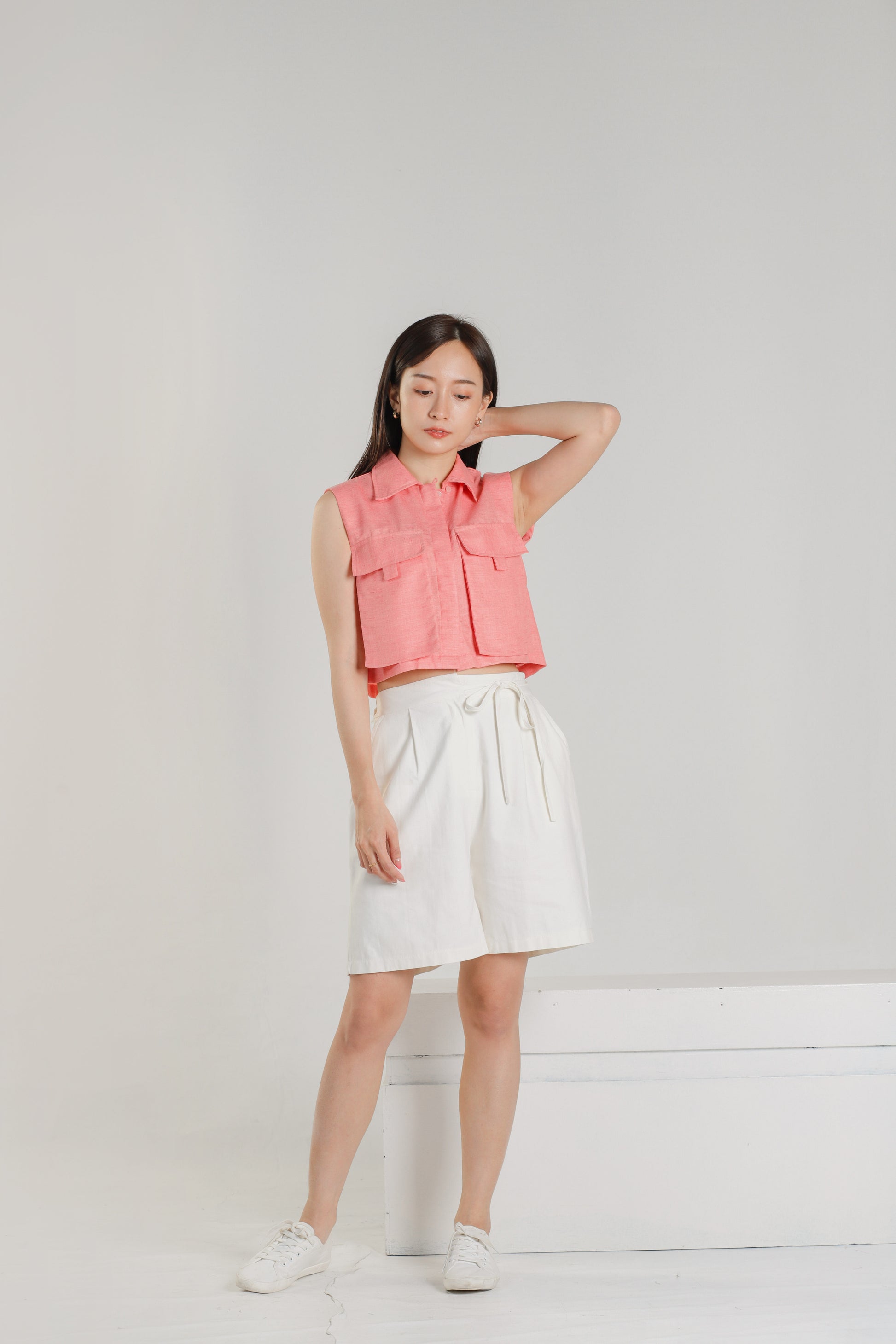 Jordyn Front Pocket Top - Coral