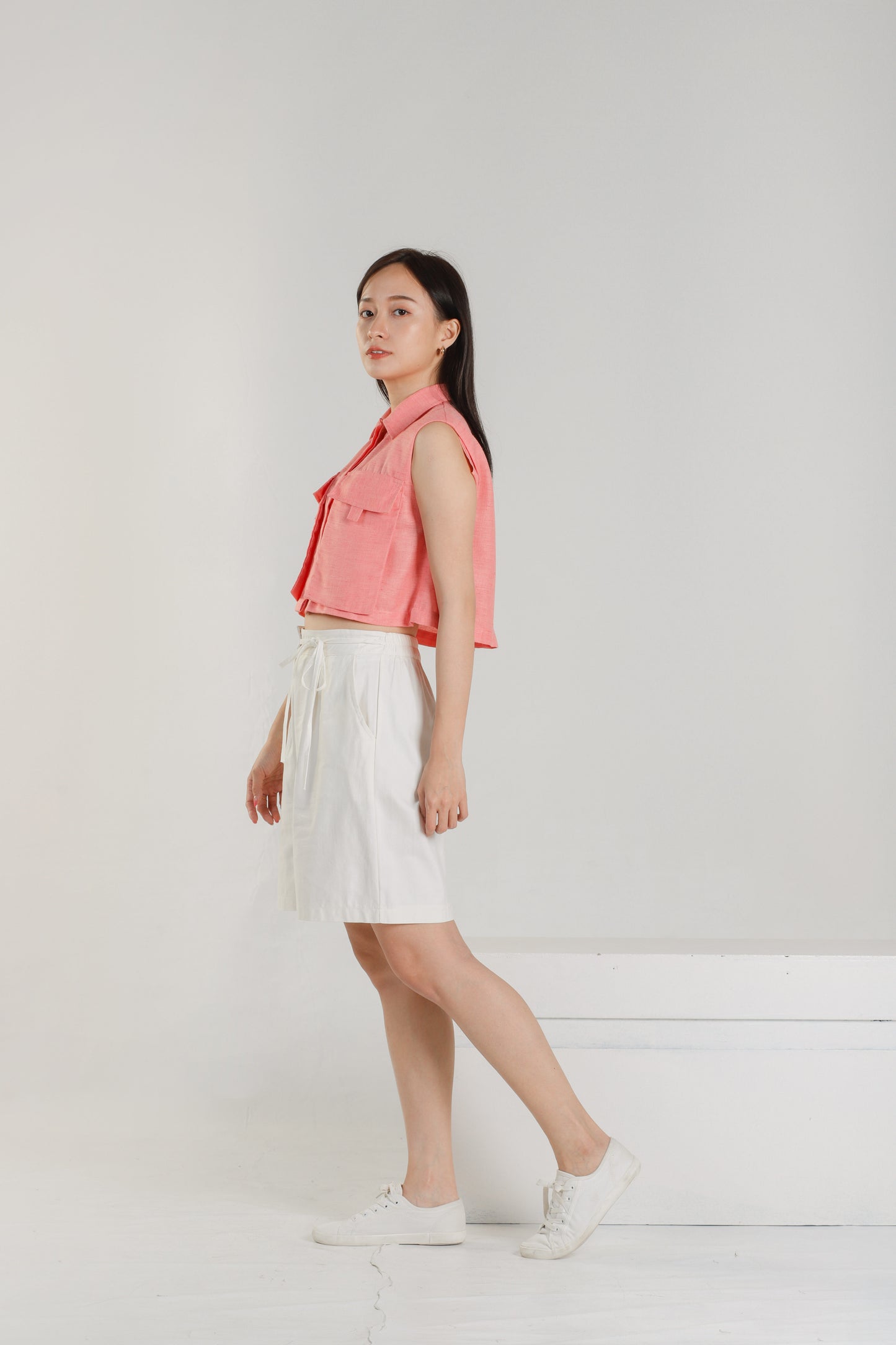 Jordyn Front Pocket Top - Coral