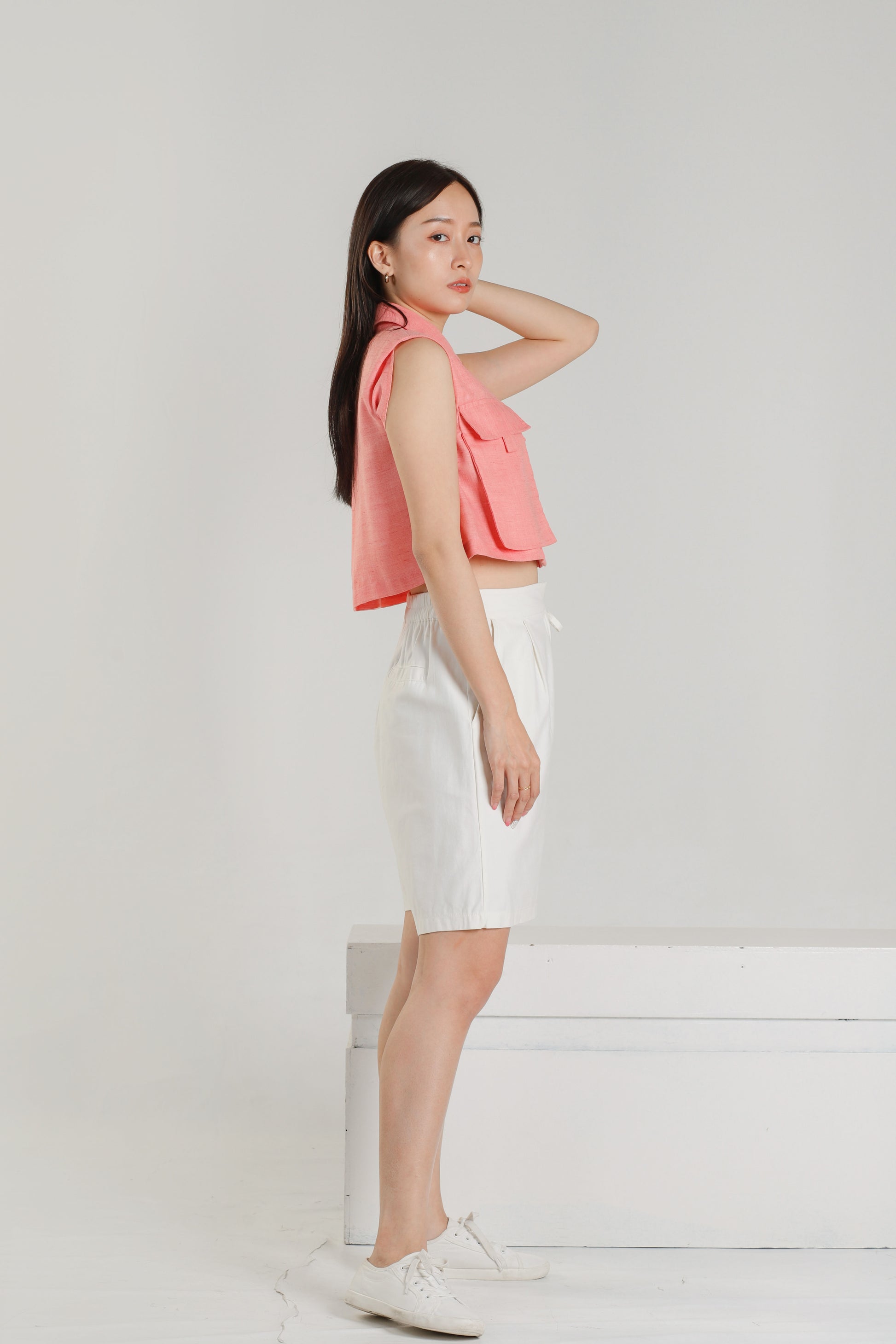 Jordyn Front Pocket Top - Coral