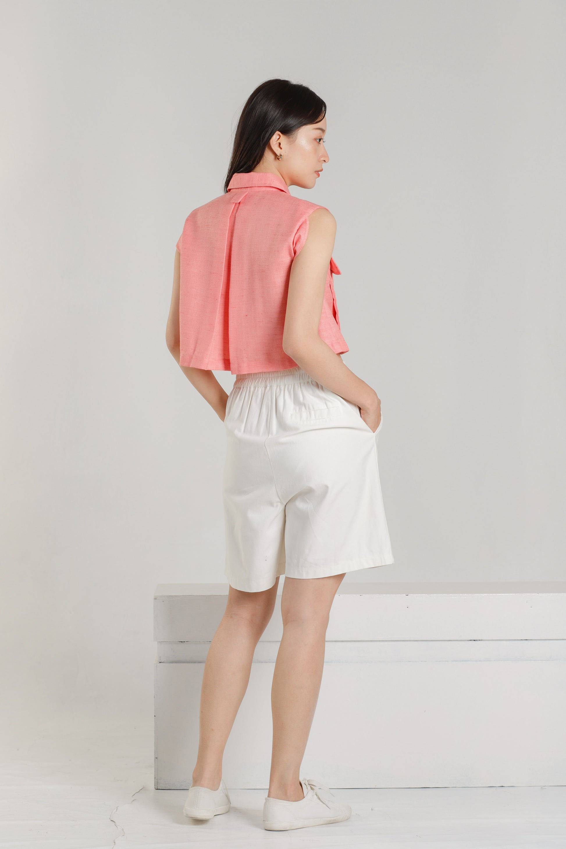 Jordyn Front Pocket Top - Coral
