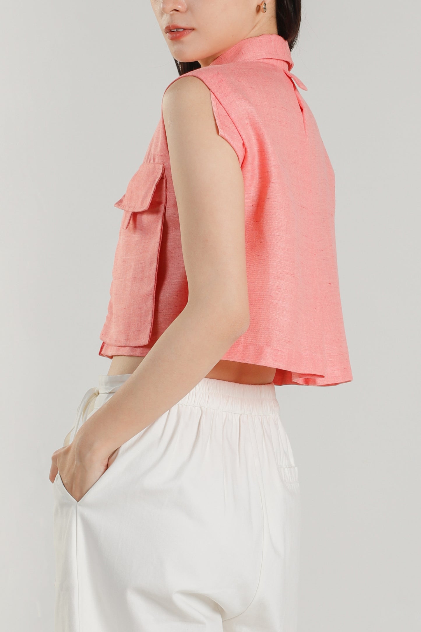 Jordyn Front Pocket Top - Coral