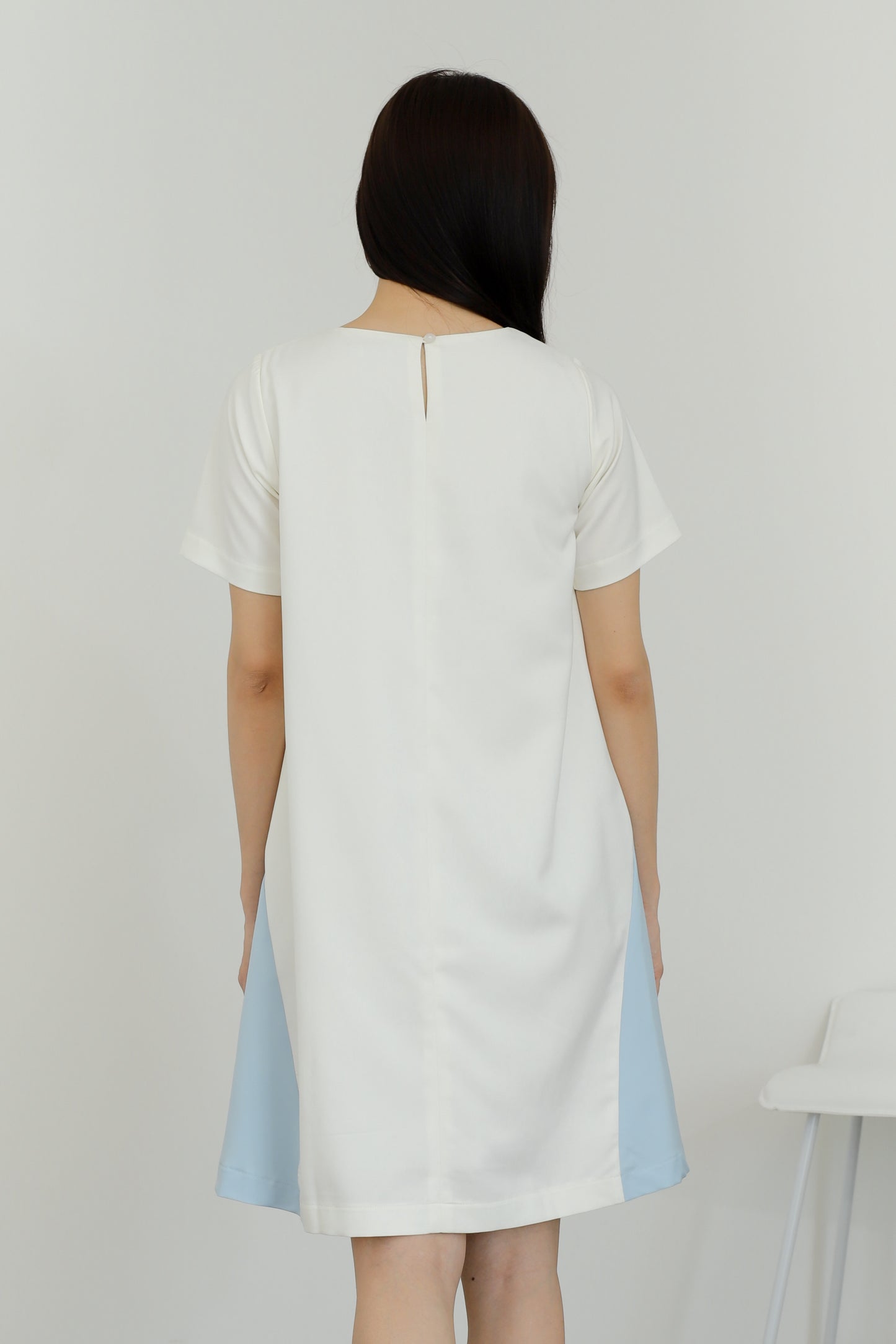 Omaira Colour Block Dress - Ivory